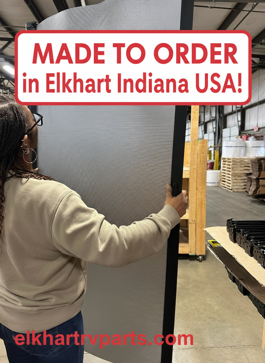 Irvine ISD - RV Slow Retract Shower Screen Door - (Platinum or Black) - 100% Waterproof - OEM Replacement - Custom Builder