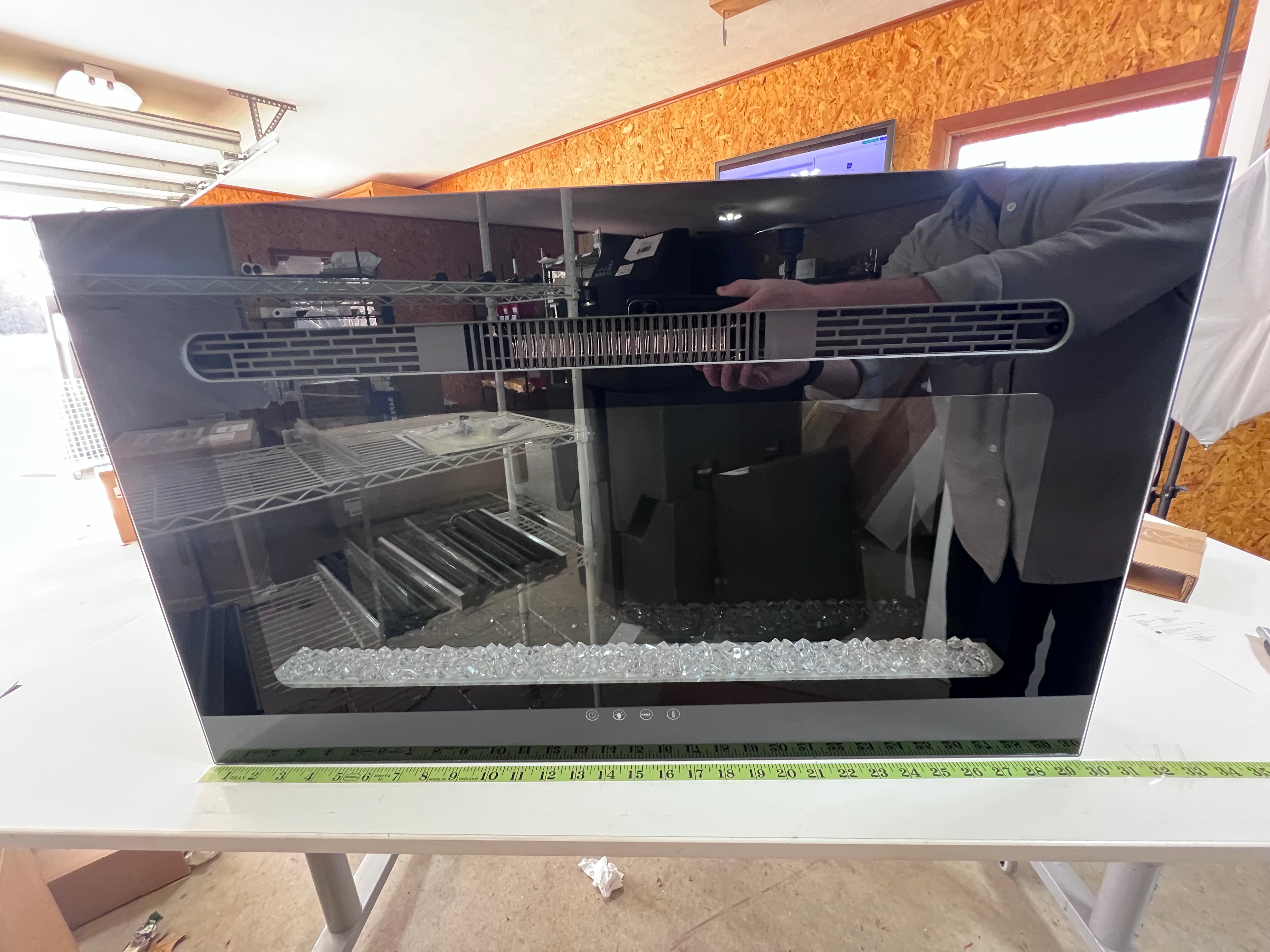 Covenant - 30" Electric RV Fireplace Flat Glass Front with Crystals Remote Control LFP30-CT W914-30CT OEM Replacement