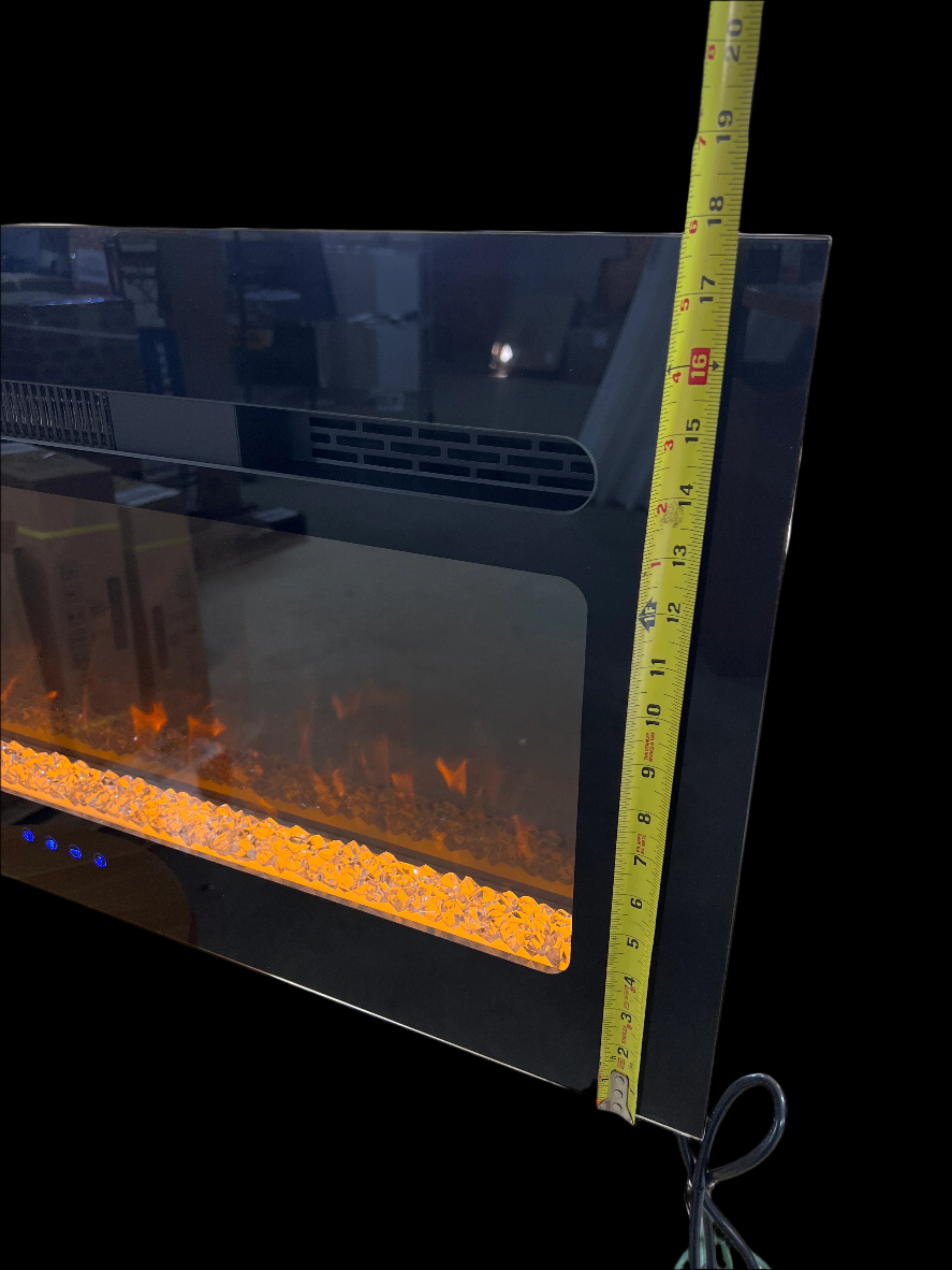 Covenant - 36" Electric RV Fireplace Flat Front with Crystals and Remote Control - 1500W Heat - Model LFP36-CT WD914-36CT