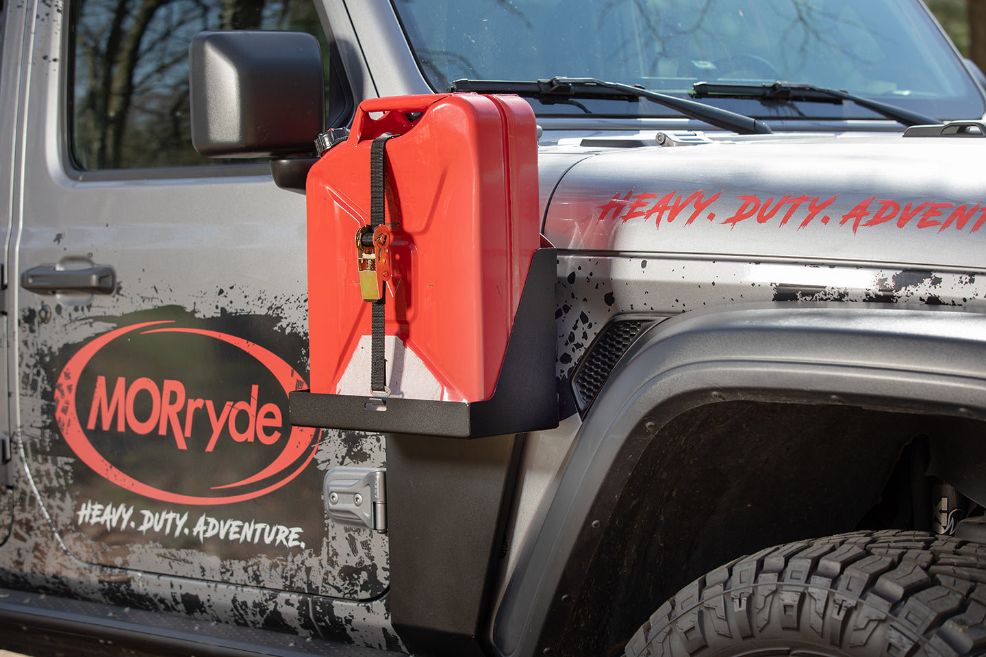 MORryde JP54-063 Jeep Wrangler JL Jerry Can Side Mount - Passenger Side with Universal Tray - 18-Current JL