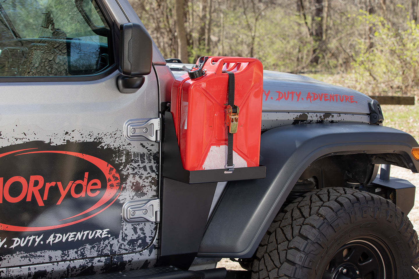 MORryde JP54-063 Jeep Wrangler JL Jerry Can Side Mount - Passenger Side with Universal Tray - 18-Current JL