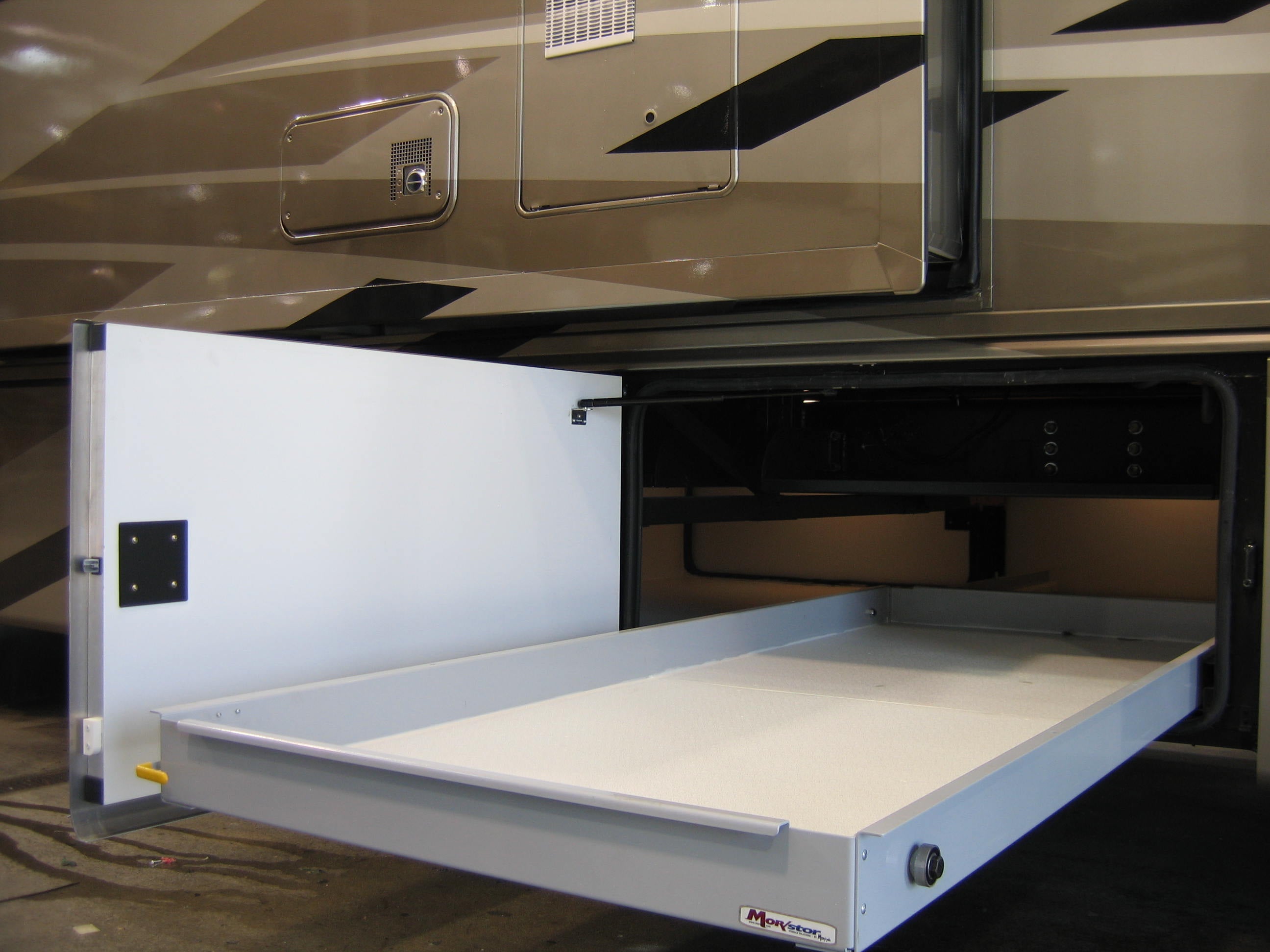 MORryde RV Cargo Slide Tray - Fully Assembled, Multiple Configurations with Carpet