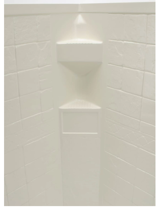 Lippert - Neo Angle Shower Wall Surround 34x34x68 - Parchment - 36203