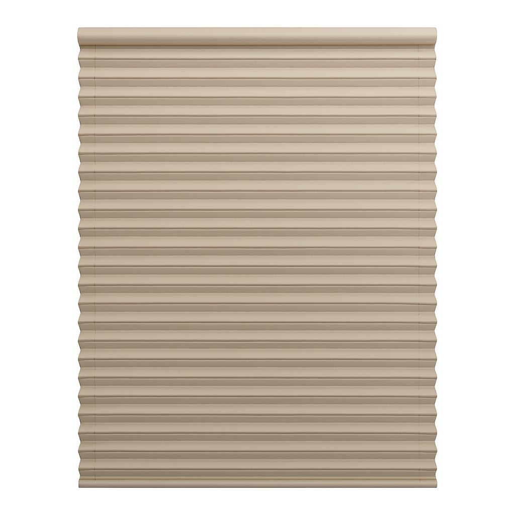 RV Pleated Window Night Shades - Suede Beige Color Woven Fabric - Genuine OEM Supplied - Custom Sizes
