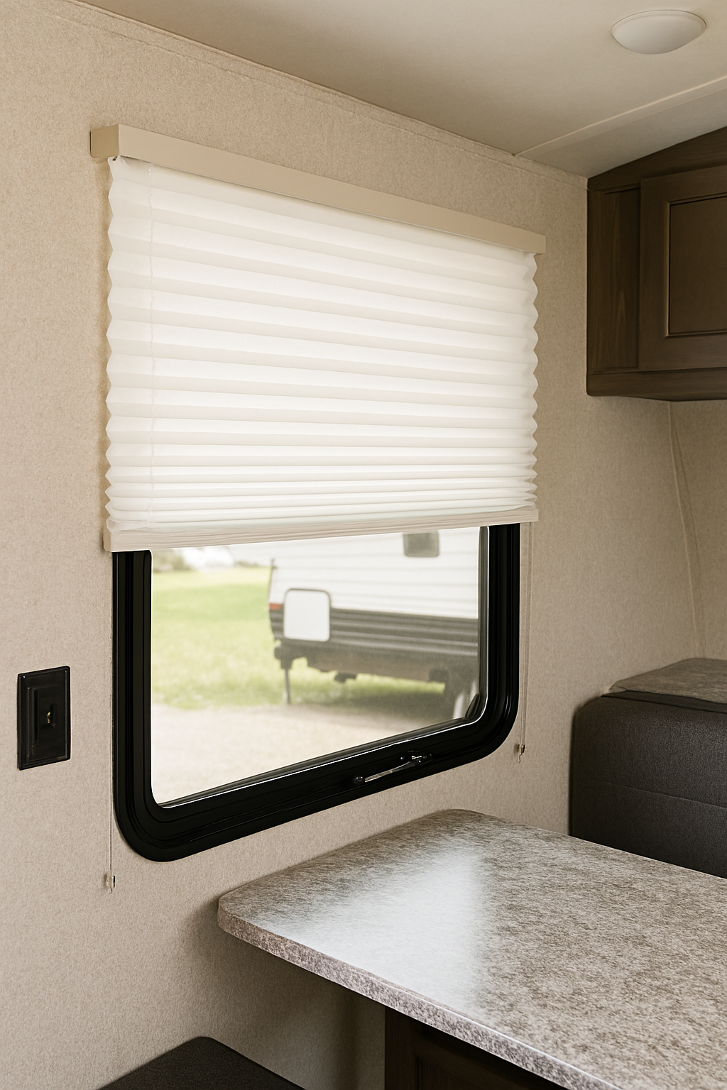RV Pleated Window Night Shades - White Color - Genuine OEM Supplied - Custom Sizes