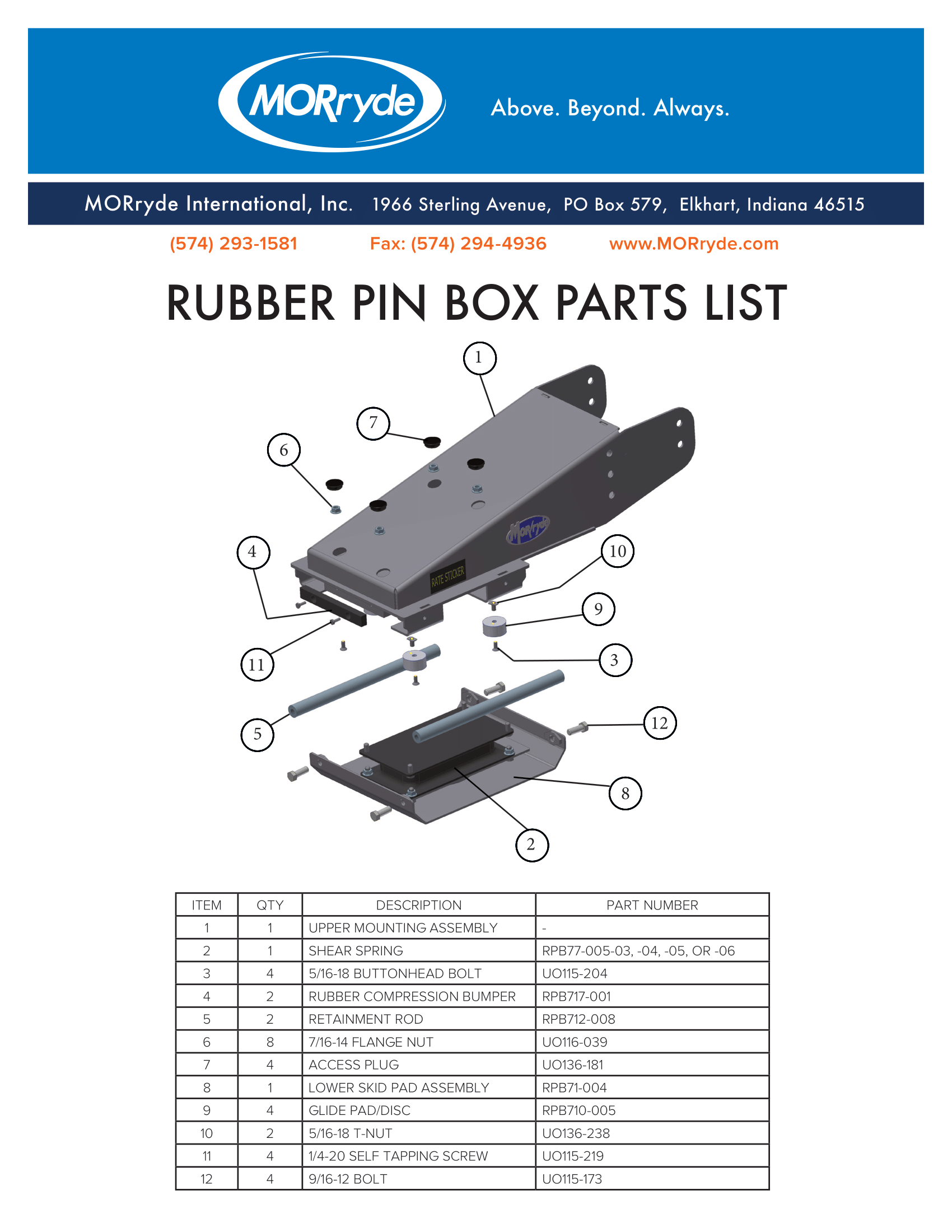 MORryde 1/4-20 Self Tapping Screw UO115-219 - Pin Box Hardware