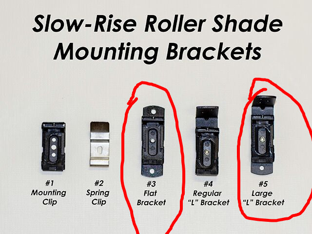 1.25" Slo-Rise RV Roller Shade Hardware Mounting Kit (#3 Flat and #5 L Bracket Mounts)