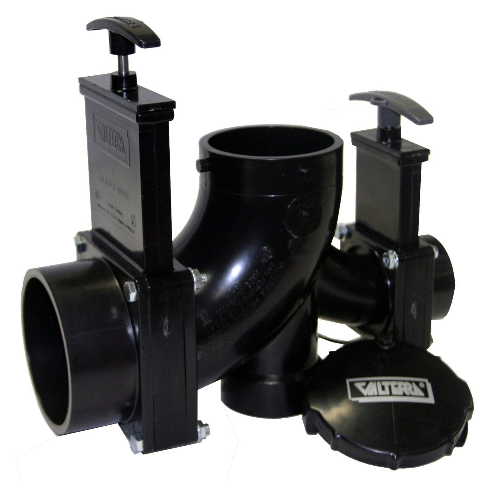 Valterra - Ell Double Rotating Valve - 3″ Hub x 1-1/2″ Hub x 2″ Hub x 3″ Bayonet Cap - OEM replacement - VALT82