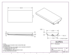 Alpha - 18 Gallon RV Holding Tank - 46" x 22" x 6" - VR22466HBLANK - OEM Grade Black Water Tank