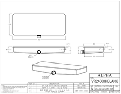 Alpha - 32.5 Gallon RV Holding Tank - 60" x 24" x 8" - VR24608HBLANK - OEM Grade Black Water Tank