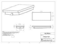Alpha - 44 Gallon RV Holding Tank 61" x 26" x 9" - VR266195HBLANK - OEM Black Water Waste Tank