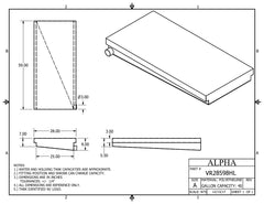 Alpha - RV Holding Tank - 40 Gallons - 59" x 28" x 8" - Left Drain - VR28598HLBLANK - OEM Grade Black Water Waste Tank