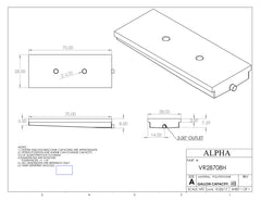 Alpha - 48 Gallon RV Holding Tank - Center Drain - 70" x 28" x 8" - 608BLANK - OEM Grade Black Water Tank