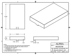 Alpha - 55 Gallons Fresh Water Tank - 55" x 33" x 8 11/16" * - VR33557WBLANK