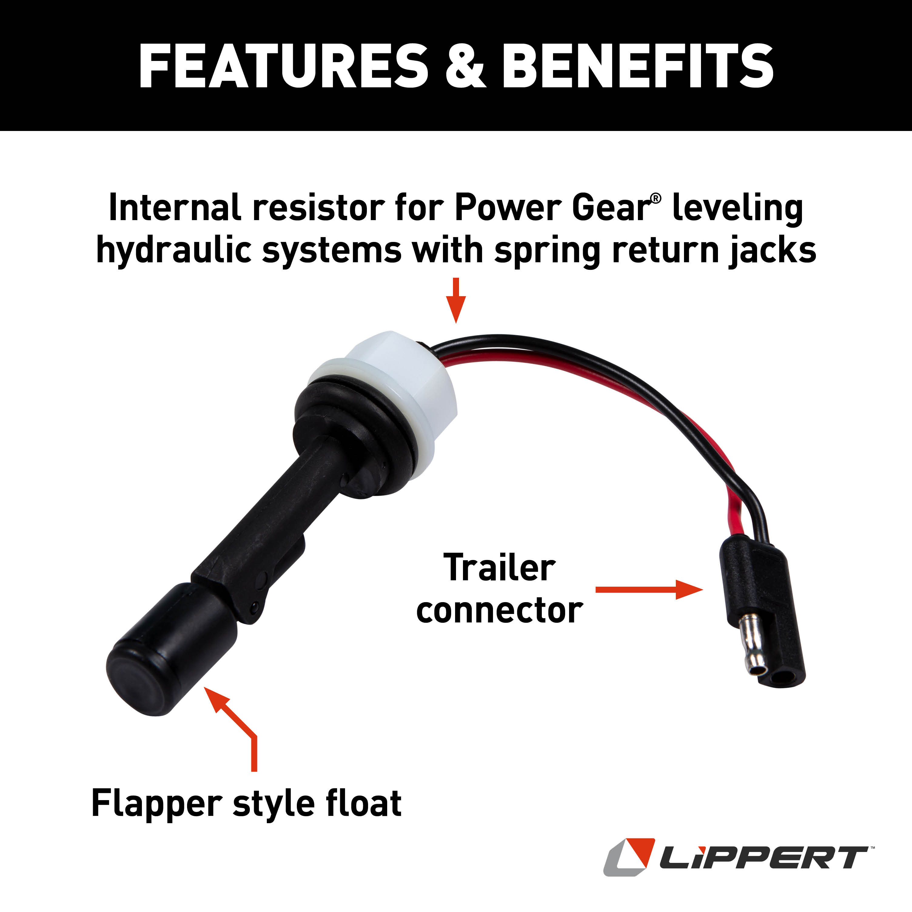 Lippert - Vertical Fluid Sensor (Trailer Connector With Resistor) - Power Gear Leveling - Image 2