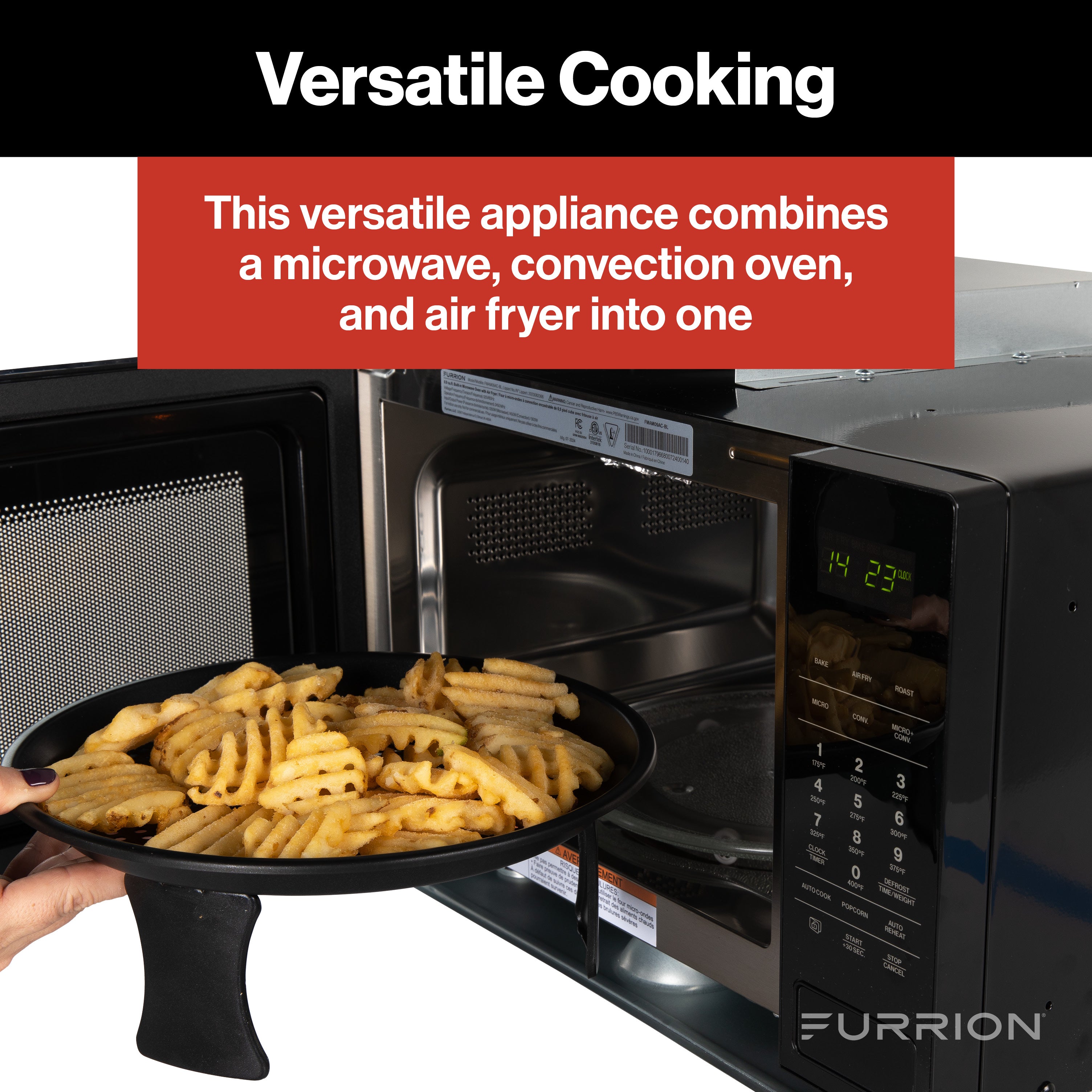 Furrion 0.9 Cu. Ft. Built-In Convection Microwave Oven With Air Fryer #Fmam09Ac-Bl - Image 4