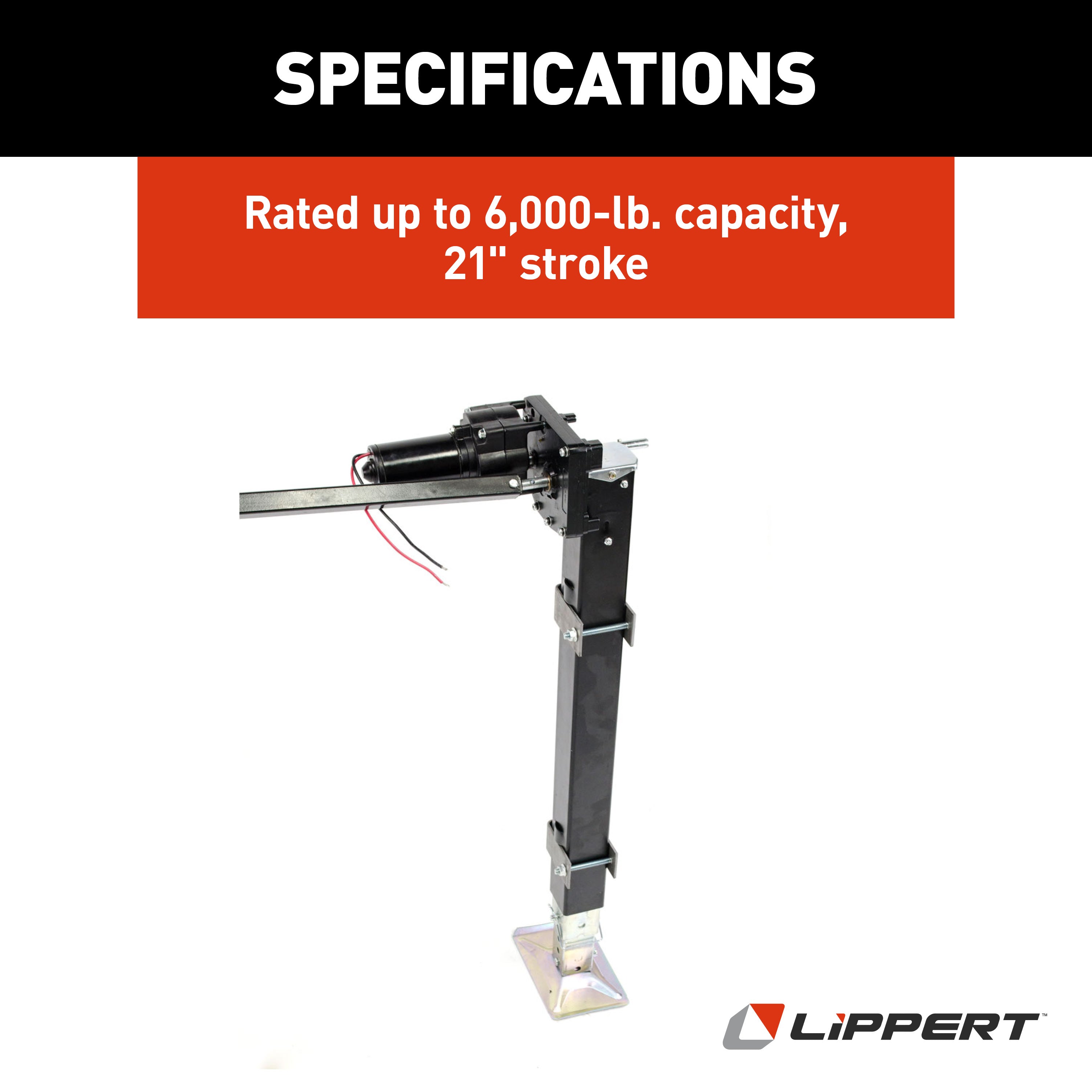 Lippert Universal-Mount Power 5Th Wheel Landing Gear Kit - 6,000 Lbs. #333964 - Image 9