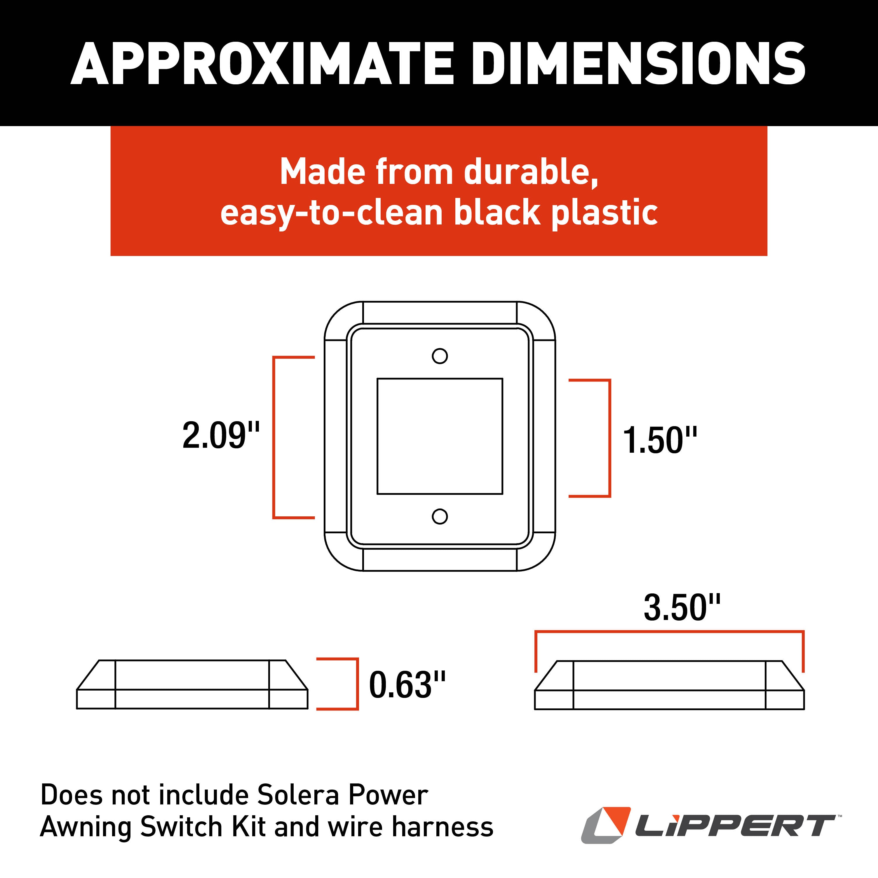 Solera Power Awning Switch Bezel Spacer - Black #285077 - Image 4