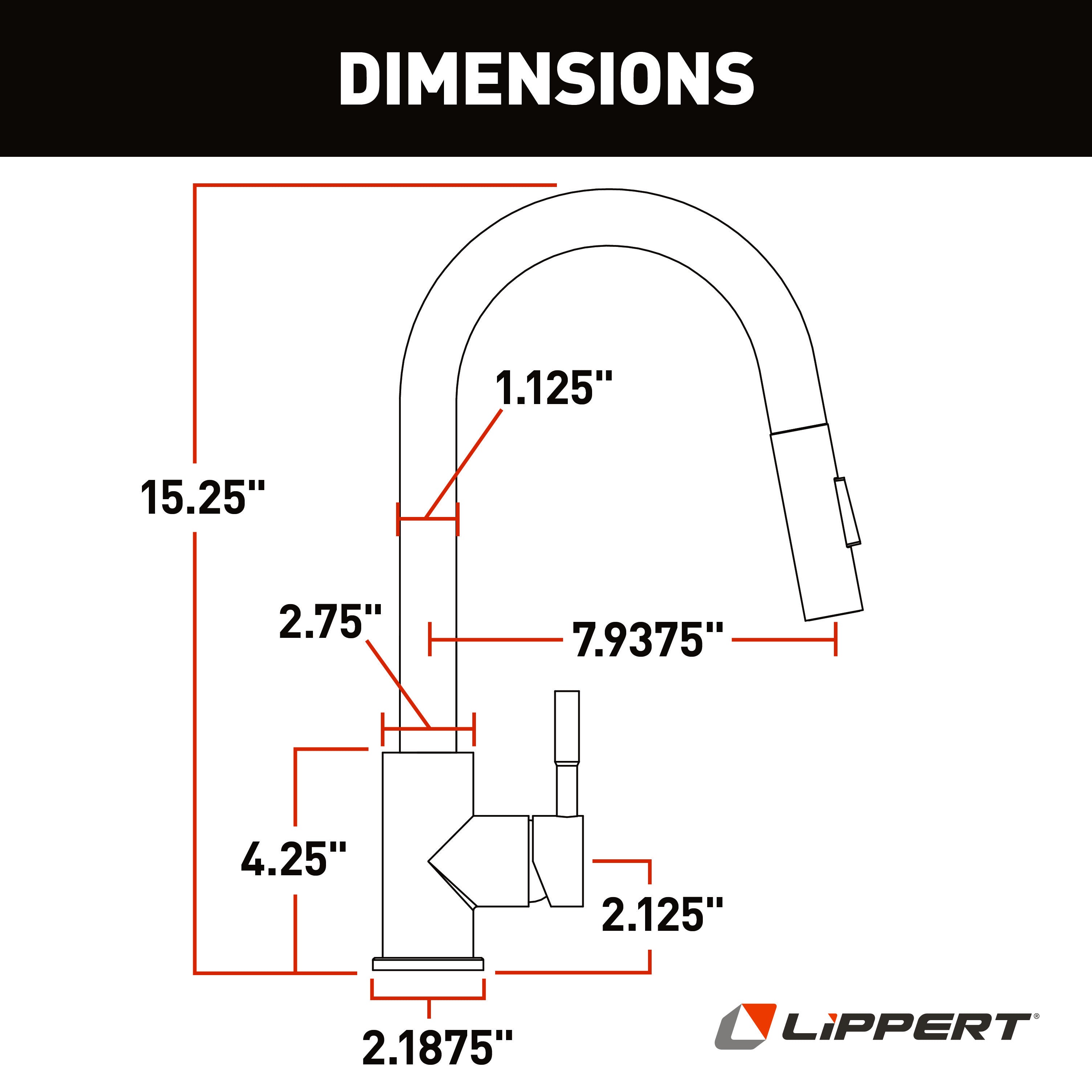 Lippert - Flow Max Bullet Pull-Down Kitchen Faucet - Black Matte / Satin Bronze #2024000071 - Image 2