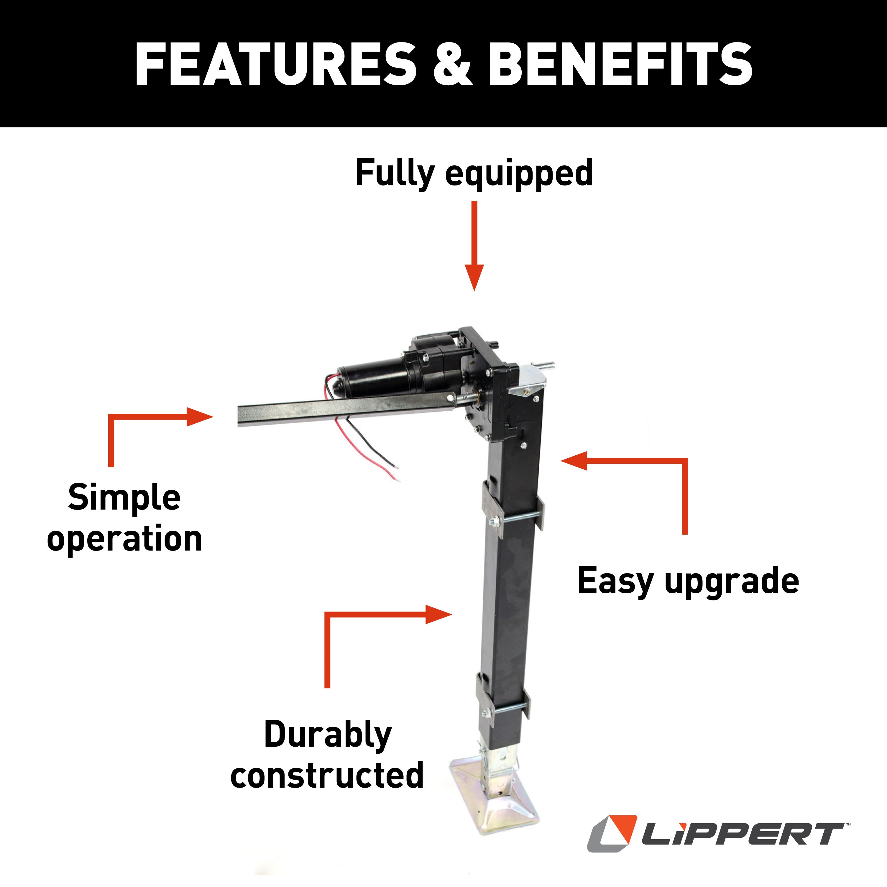 Lippert Universal-Mount Power 5Th Wheel Landing Gear Kit - 6,000 Lbs. #333964 - Image 2