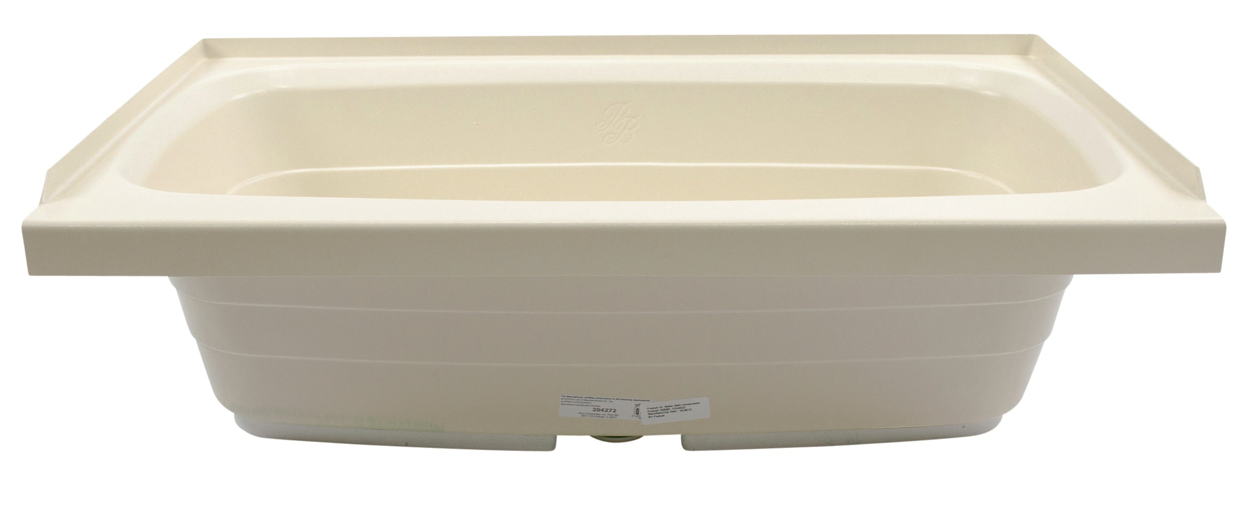 Lippert Bathtub With Center Drain - 24" X 40", Parchment #P2440Cdspk - Image 3