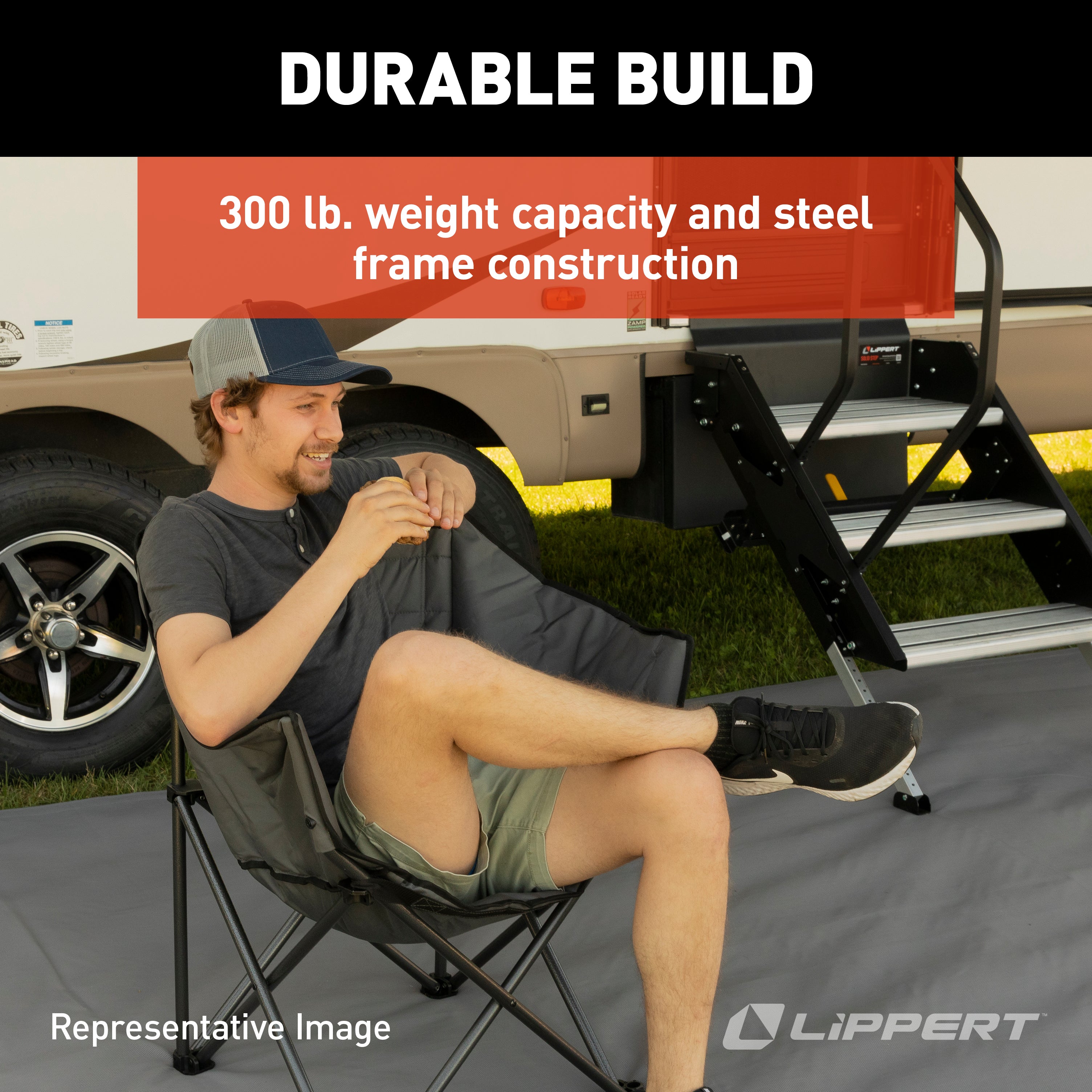 Lippert Campfire Deluxe Folding Chair - Dark Grey #2022114828 - Image 5