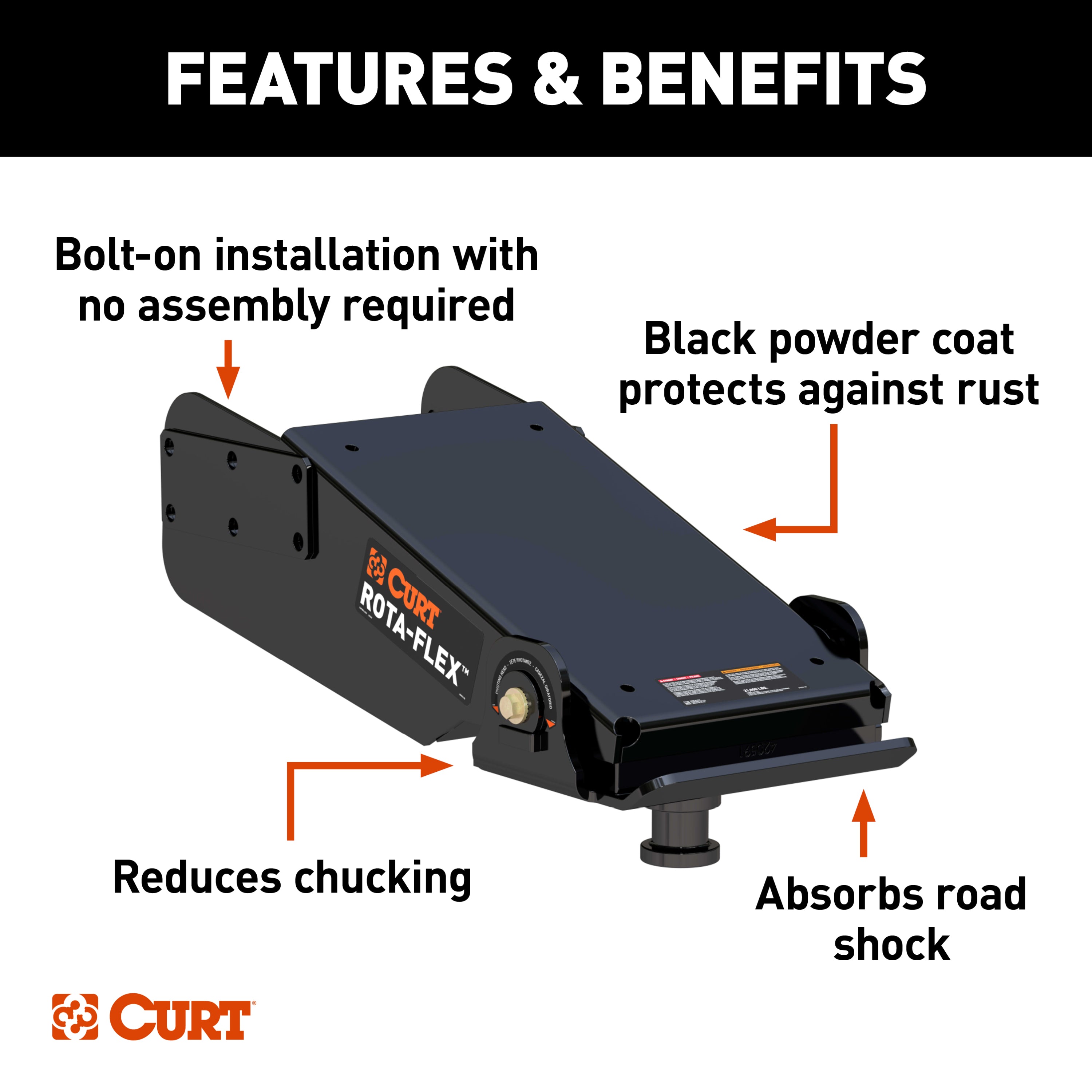 Curt M19 Rota-Flex Pin Box - 19,000 Lbs - Image 3