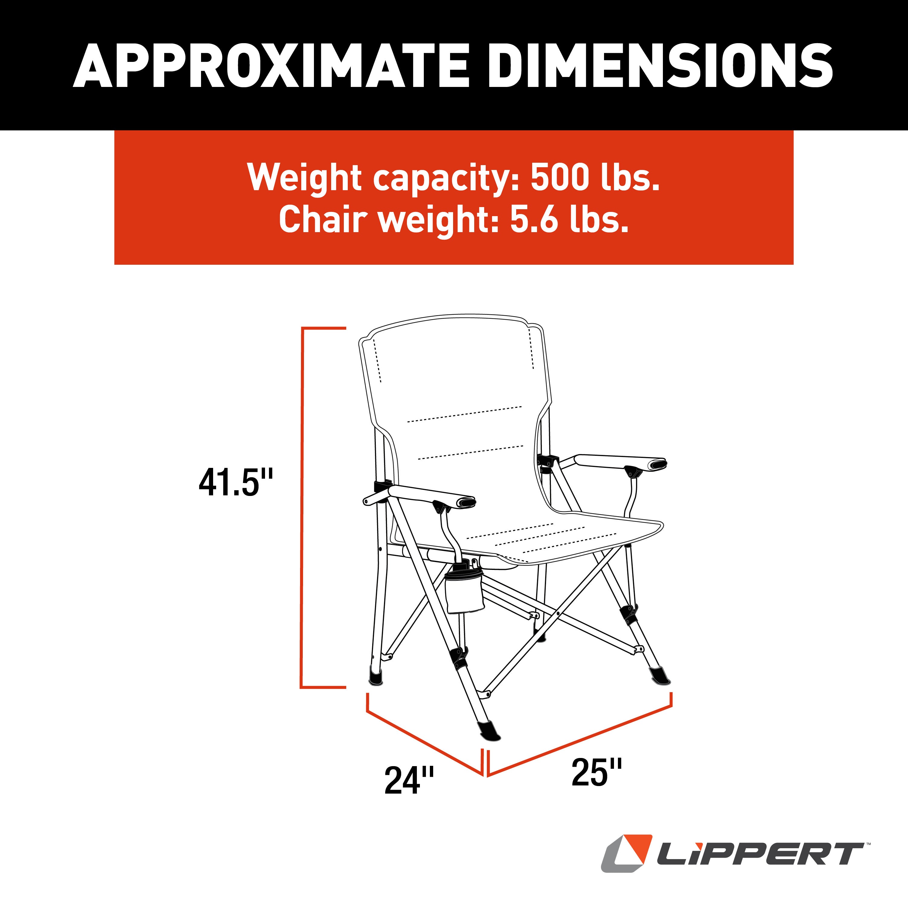 Lippert - Scout Outdoor Folding Chair - Dark Grey - Image 3