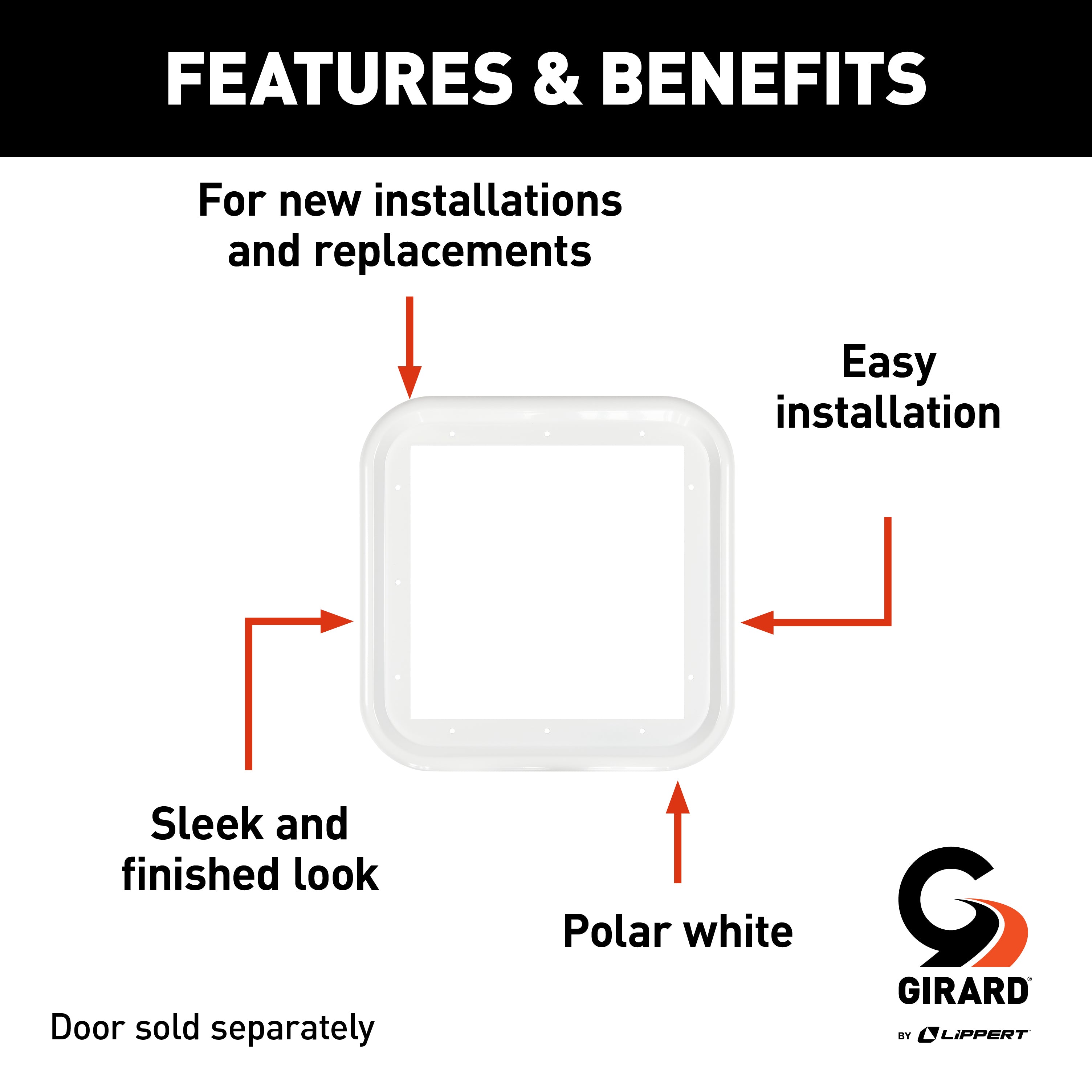 Girard Rv Water Heater Door Trim Ring - White - Image 3