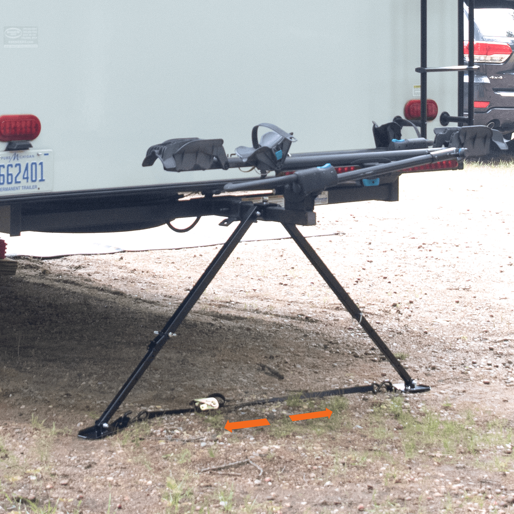 MORryde SP54-183 X-Brace Bike Rack Stabilizer - Heavy-Duty RV Bike Rack Stabilization System