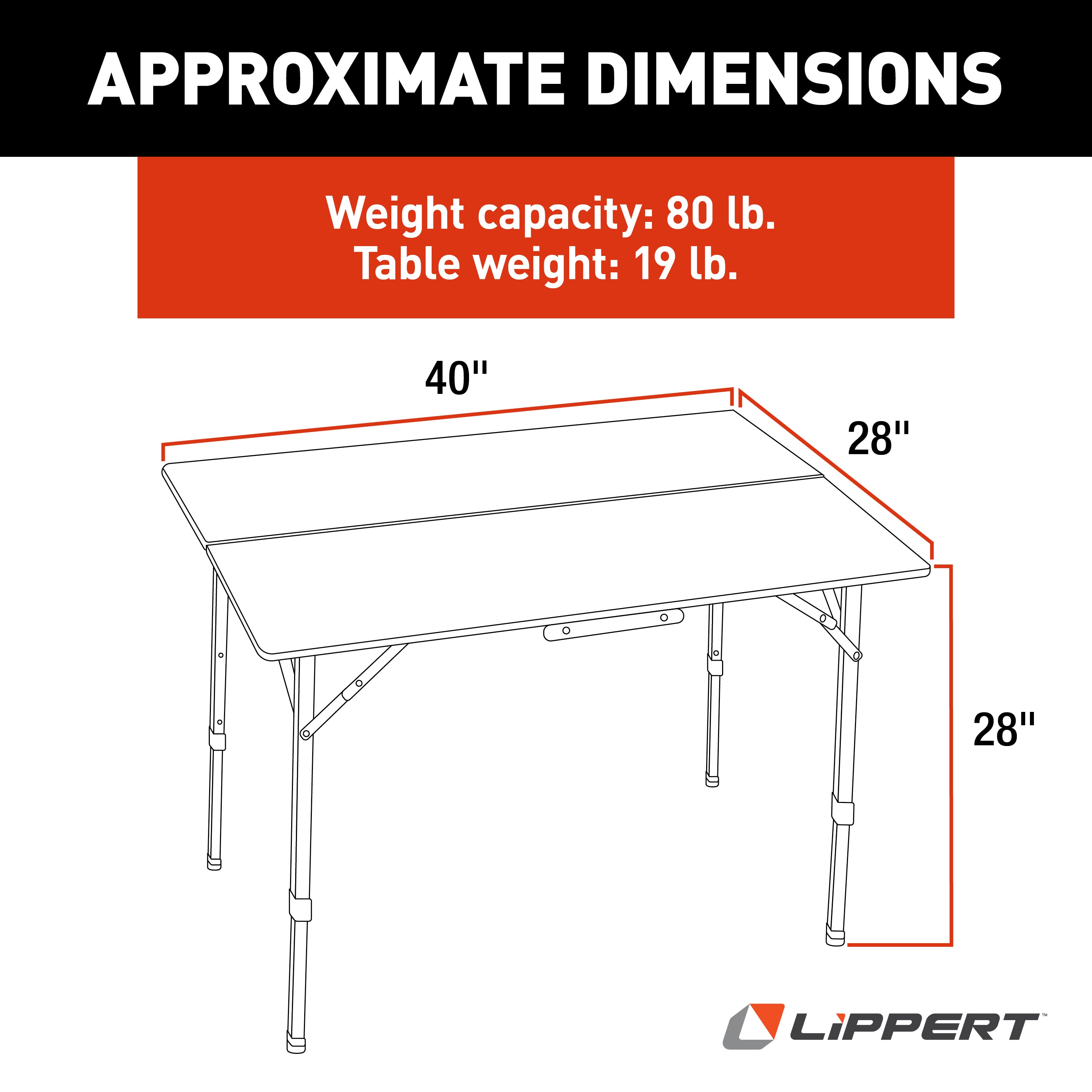 Lippert - Bi-Fold Bamboo Adjustable Table - Image 2