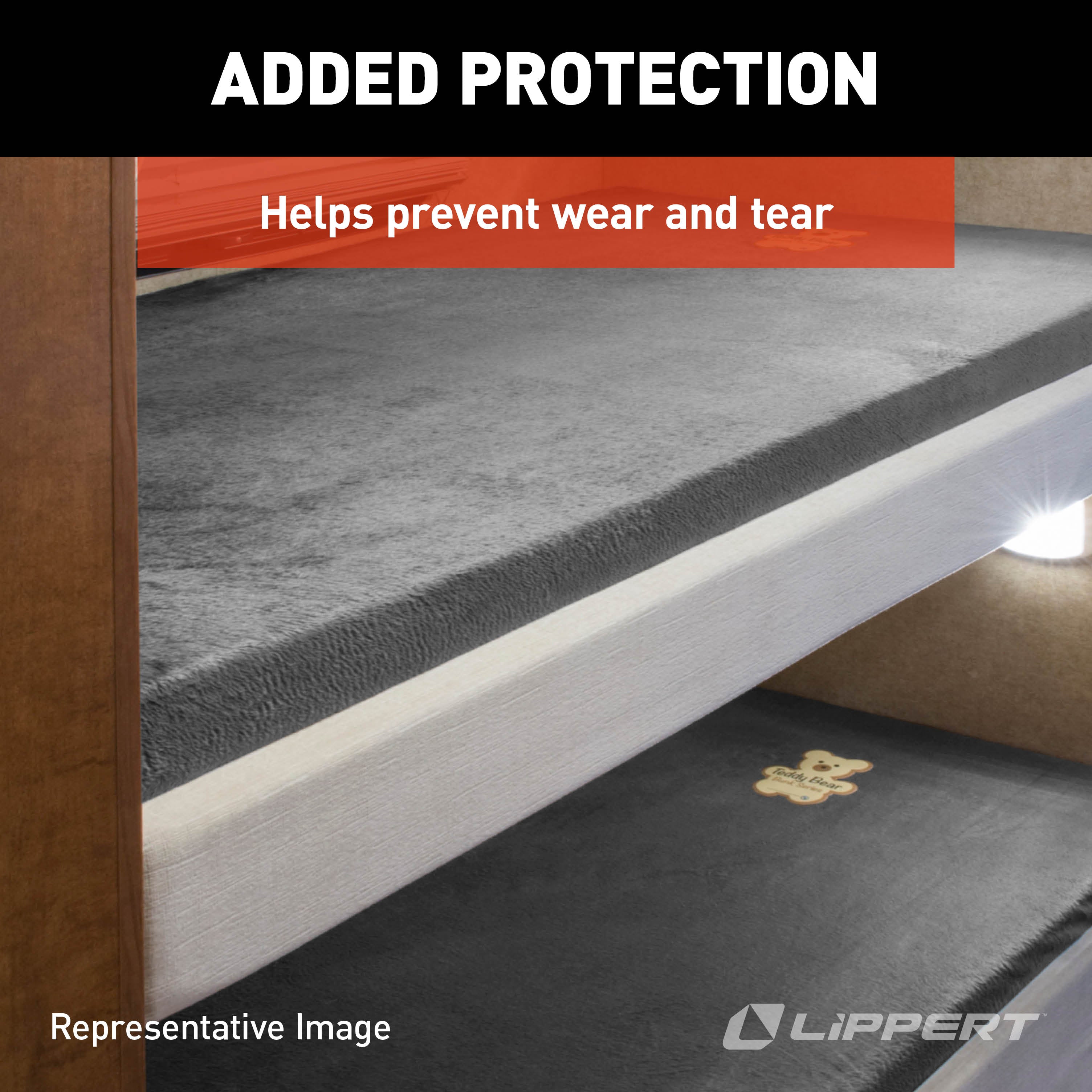 Lippert - Teddy Bear Bunk Mat Cover - 50" X 74" X 4" (Charcoal) - Image 4