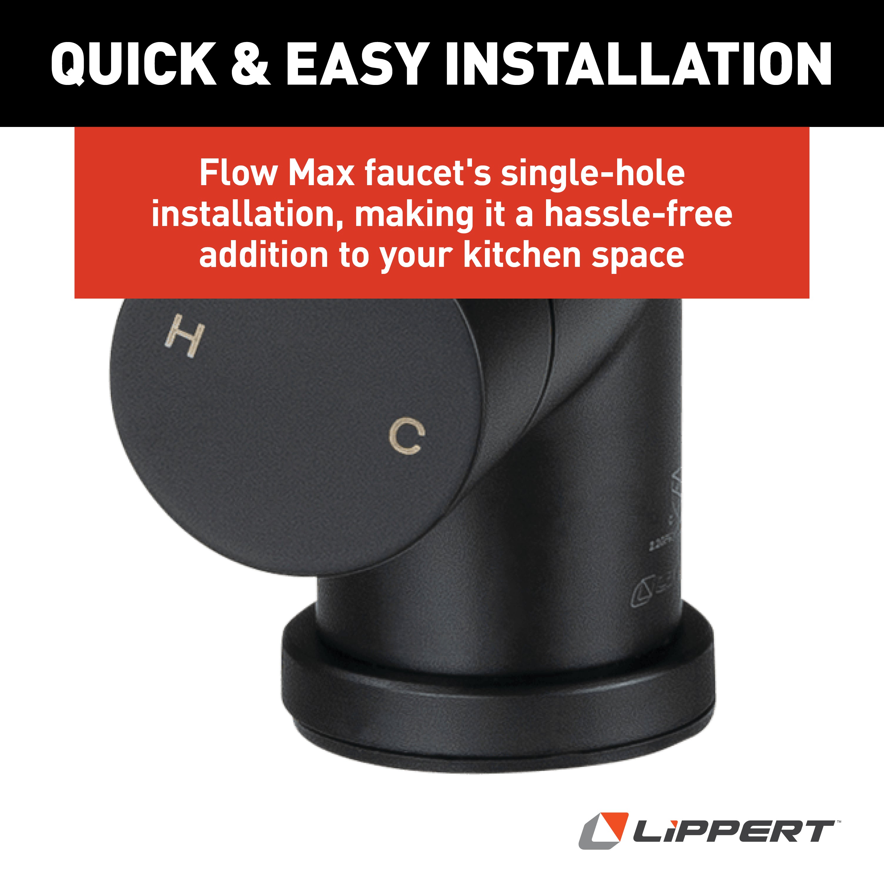 Lippert - Flow Max Bullet Pull-Down Kitchen Faucet - Black Matte / Satin Bronze #2024000071 - Image 5