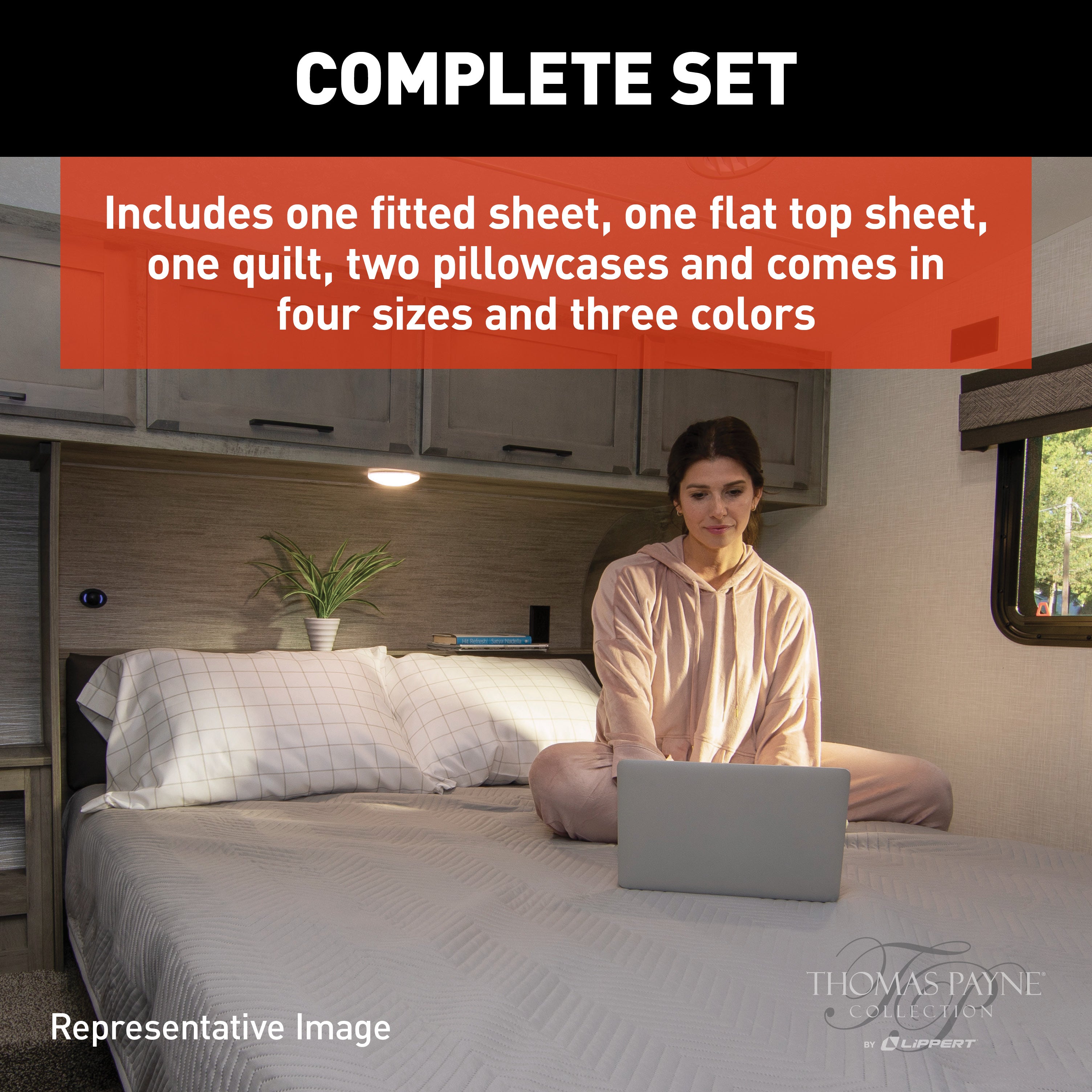 Thomas Payne Easy Zzzs Rv Bedding Set - Short Queen, Grey #2022107819 - Image 4