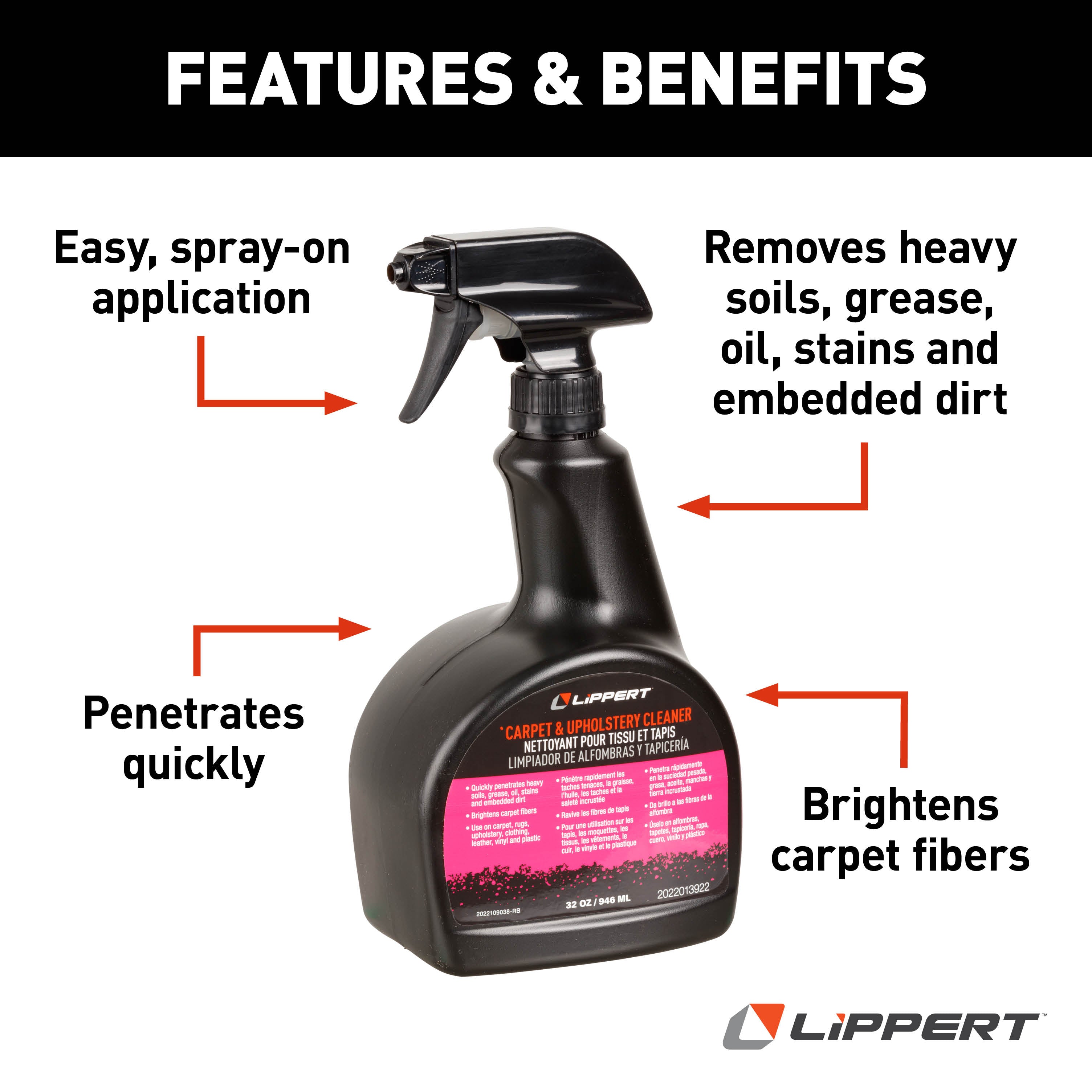 Lippert Rv Carpet & Upholstery Cleaner - 32 Oz. - Image 4