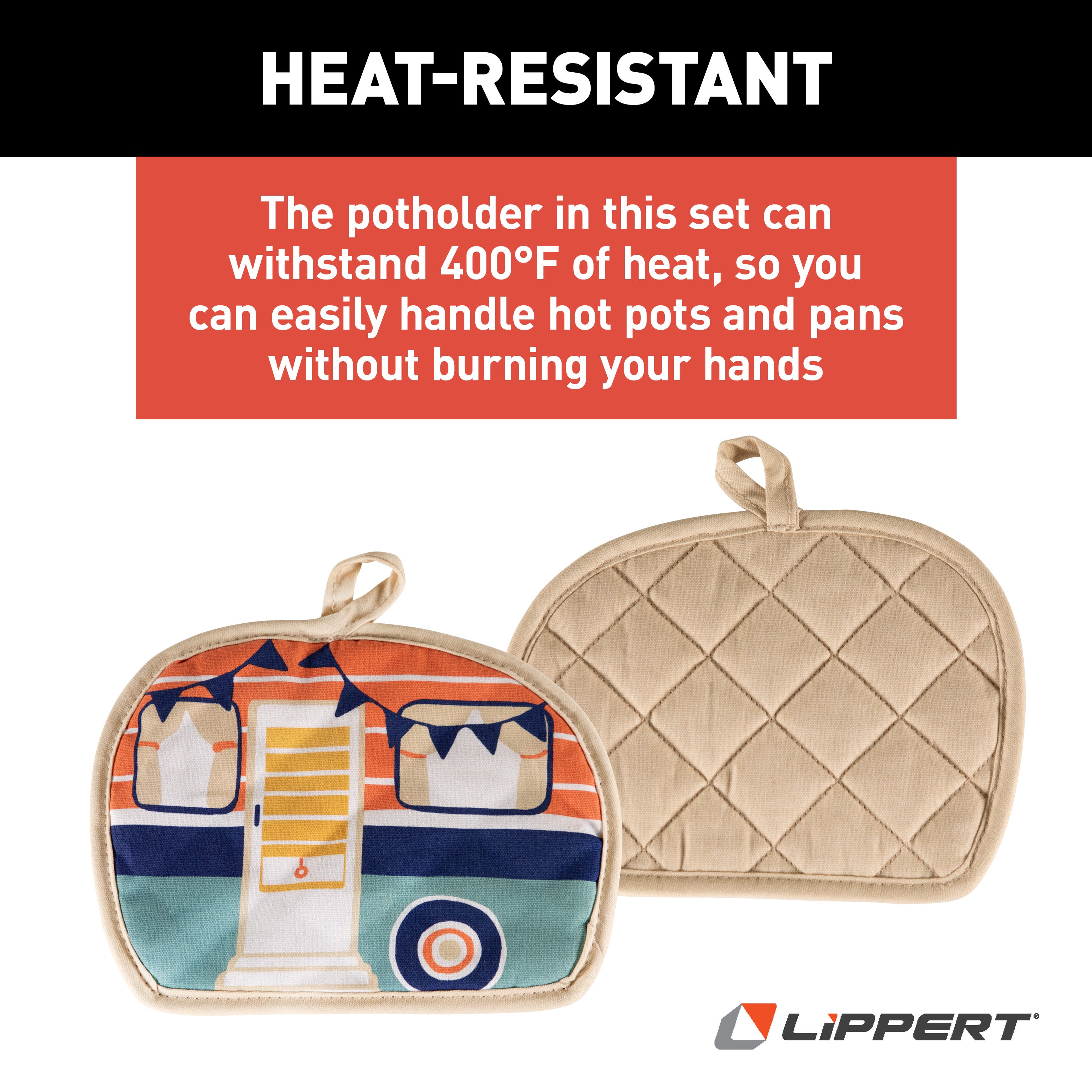 Lippert Kitchen Towel & Potholder Set - Camp Print, 2 Pieces #2023051697 - Image 4