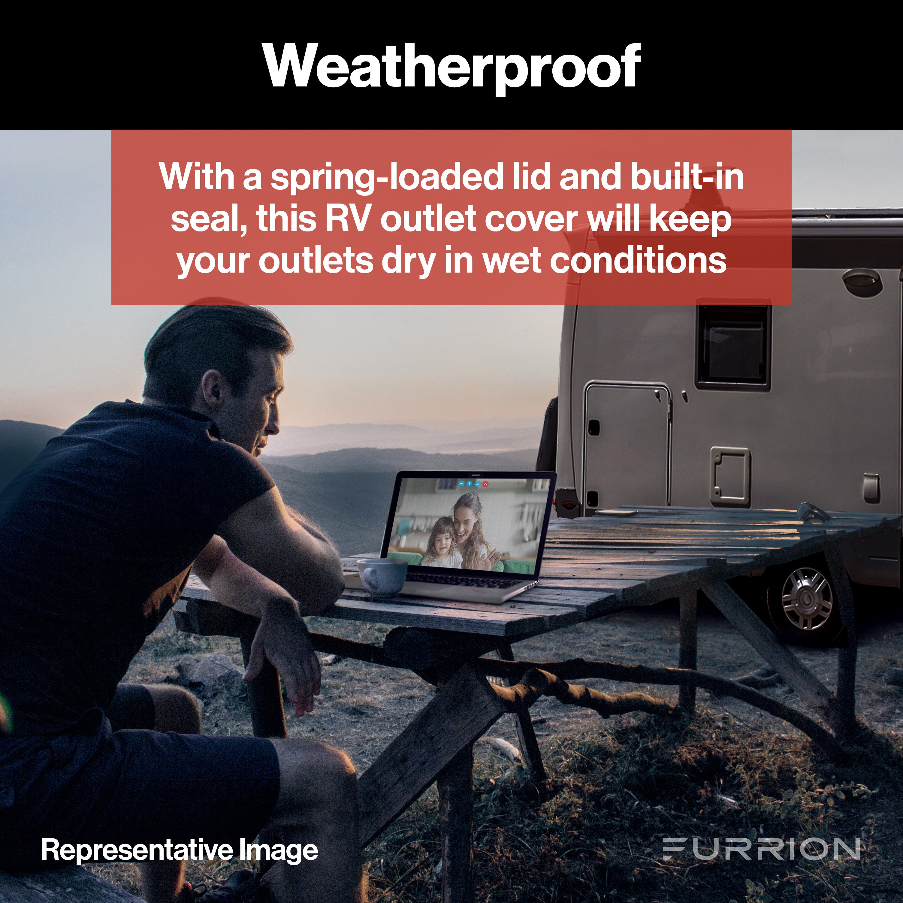 Furrion Outdoor Electrical Rv Outlet Cover - 15 Amp, Titanium Grey #F15Rcs-Gs-Am - Image 4