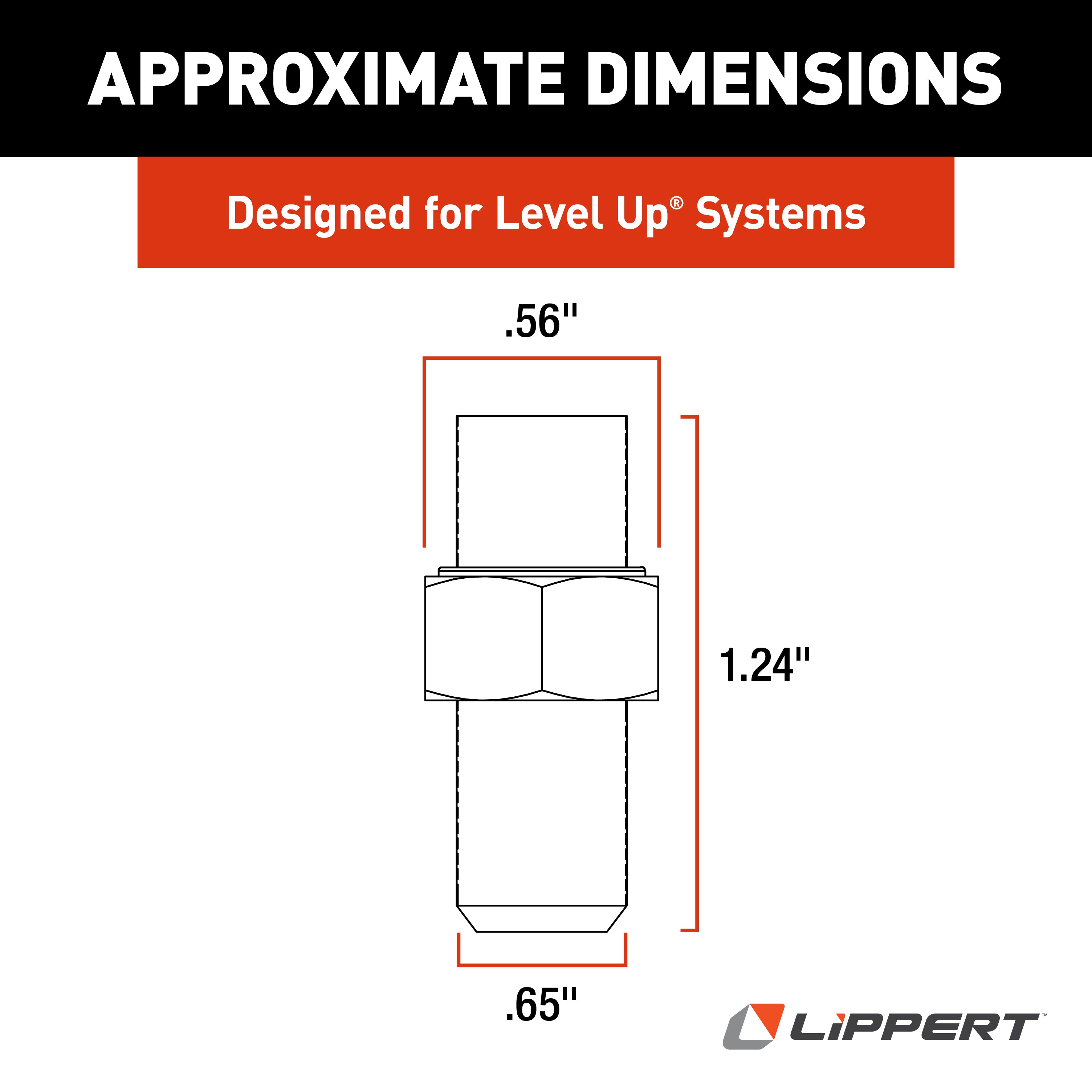 Lippert 1/4" Straight Hydraulic Leveling System Fitting #6400-04-04 - Image 2