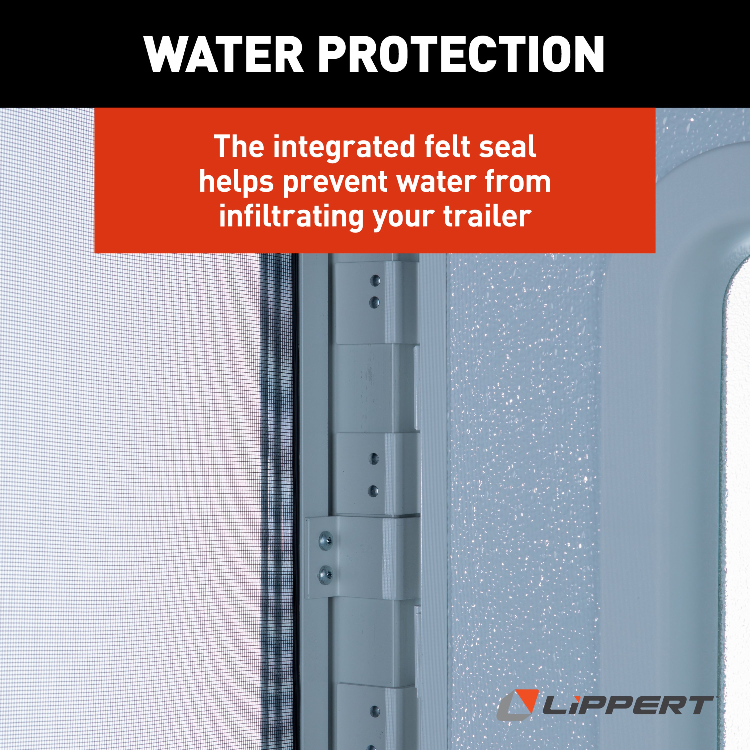 Lippert - Right Hinge Rv Radius Entry Door With Screen Door - 24" X 72" (Polar White, White Window Frame) - Image 7