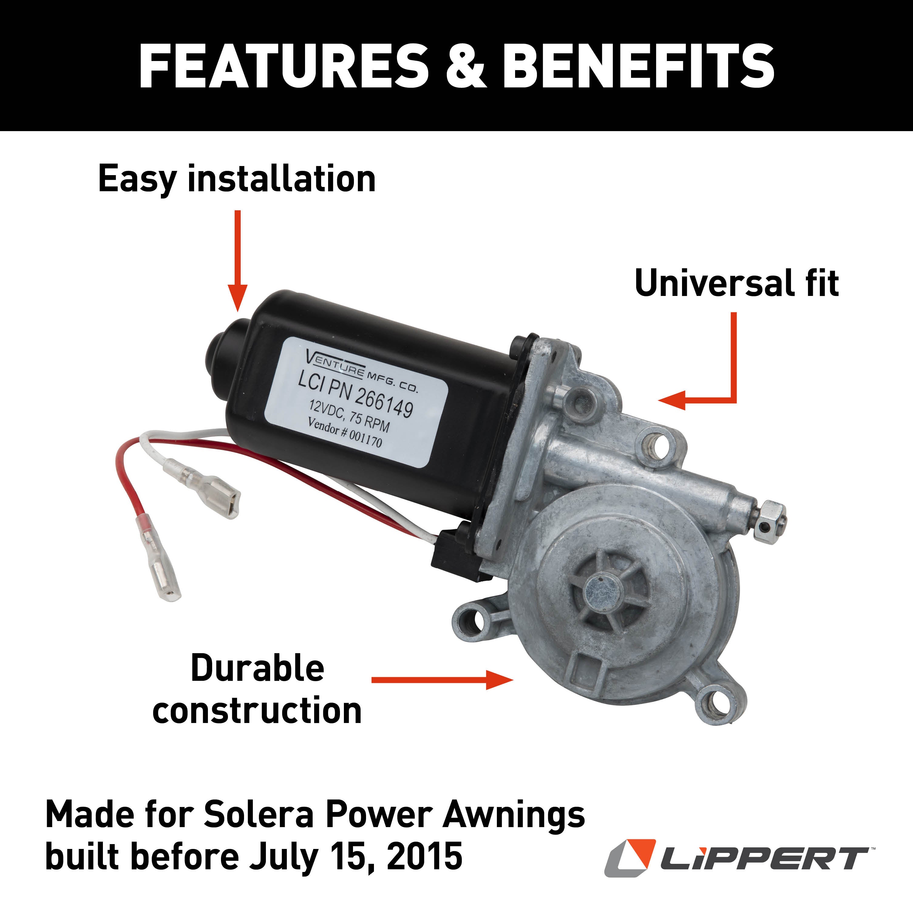 Solera Replacement Motor With Dual Connectors For Solera Power Awnings #266149 - Image 4