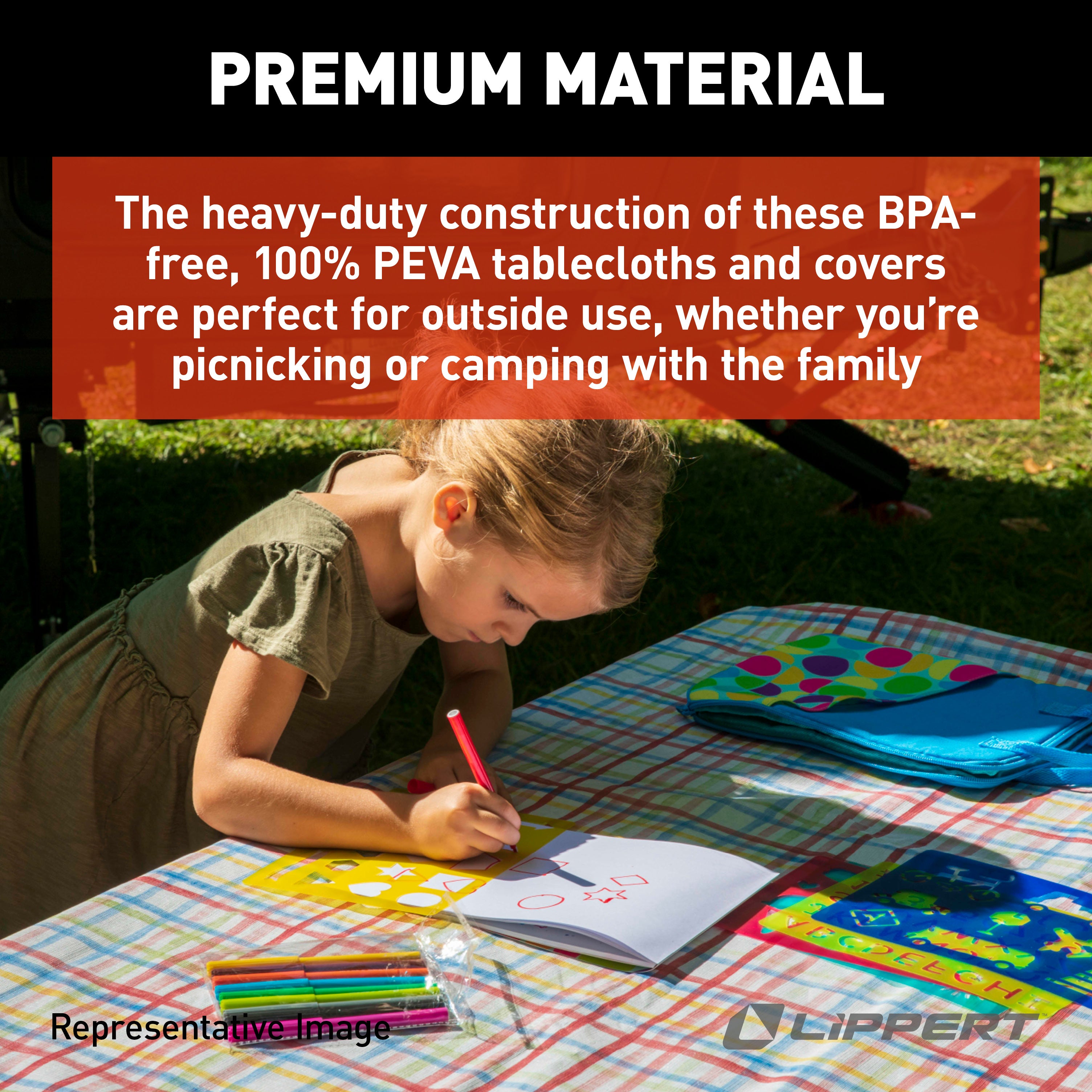 Lippert Vinyl Tablecloth With Bench Covers - Lemon Toss #2022107834 - Image 6