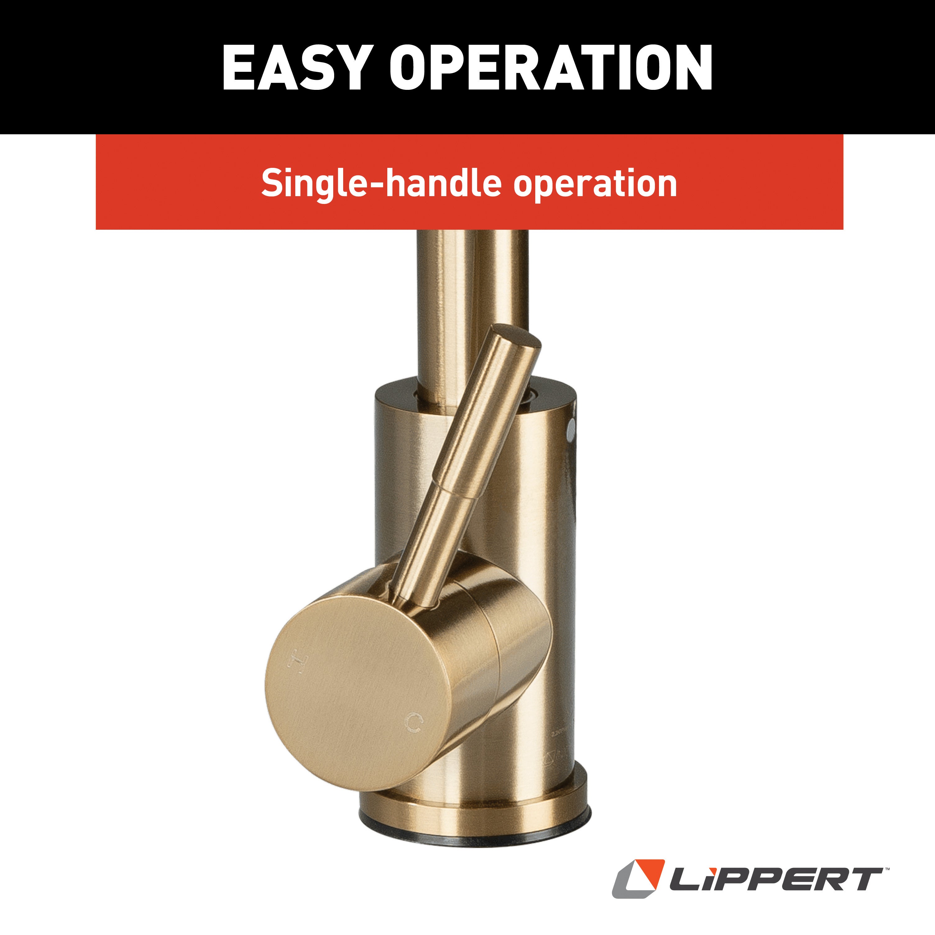 Lippert - Flow Max Square Gooseneck Faucet - Satin Bronze #2024000066 - Image 6