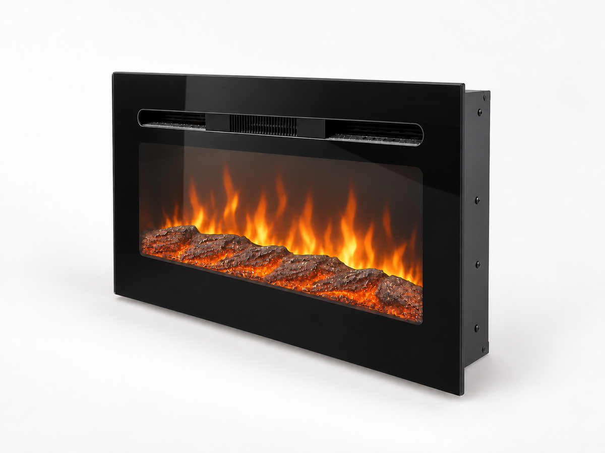 Covenant LFP18-LT 18 inch electric LOG fireplace with flames on