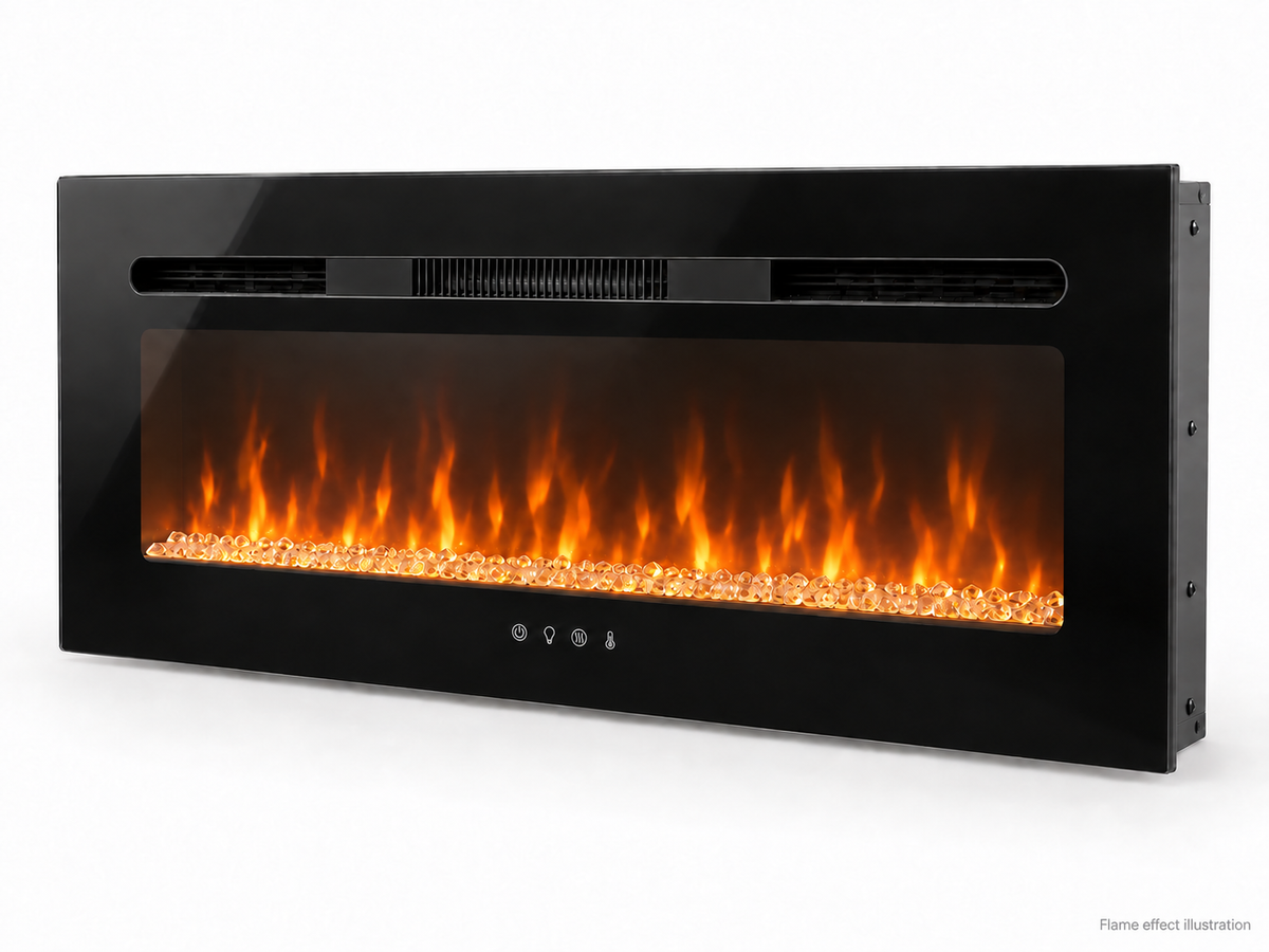 Covenant LFP36-CT 36 inch crystal electric RV fireplace — flame effect illustration