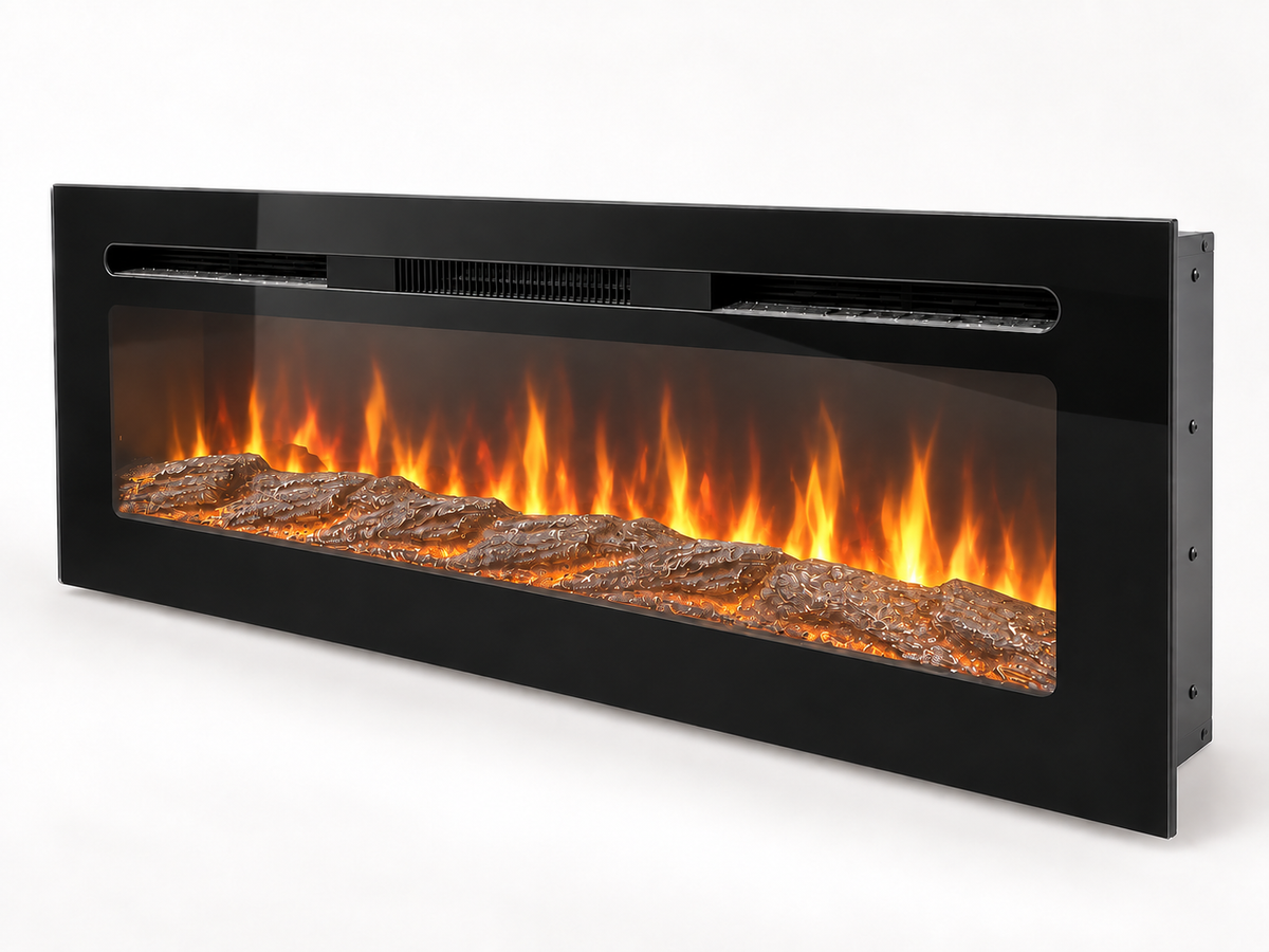 Covenant LFP40-LT 40 inch electric LOG fireplace with flames on