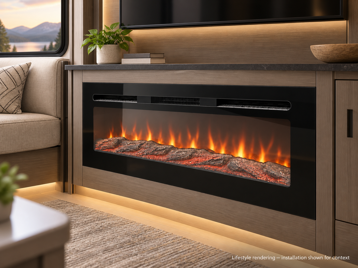 Covenant LFP40-LT 40 inch electric LOG fireplace lifestyle rendering
