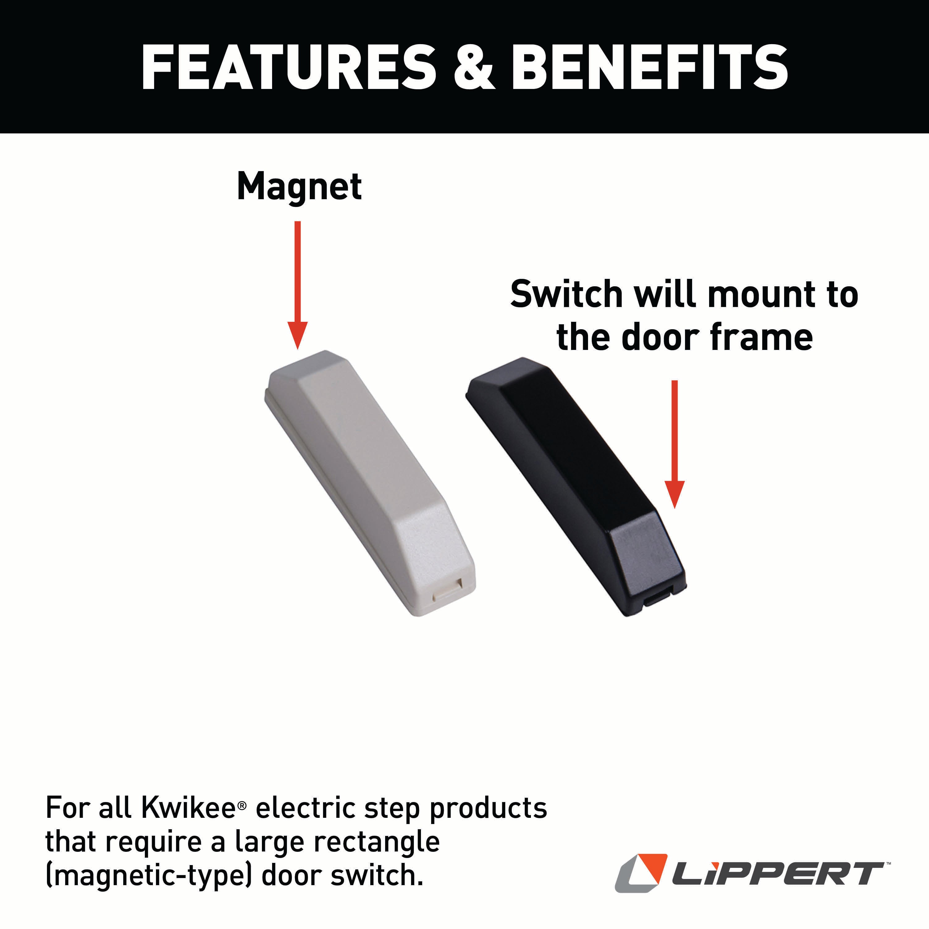 Lippert - Kwikee Large Rectangle Door Switch Kit - Image 2