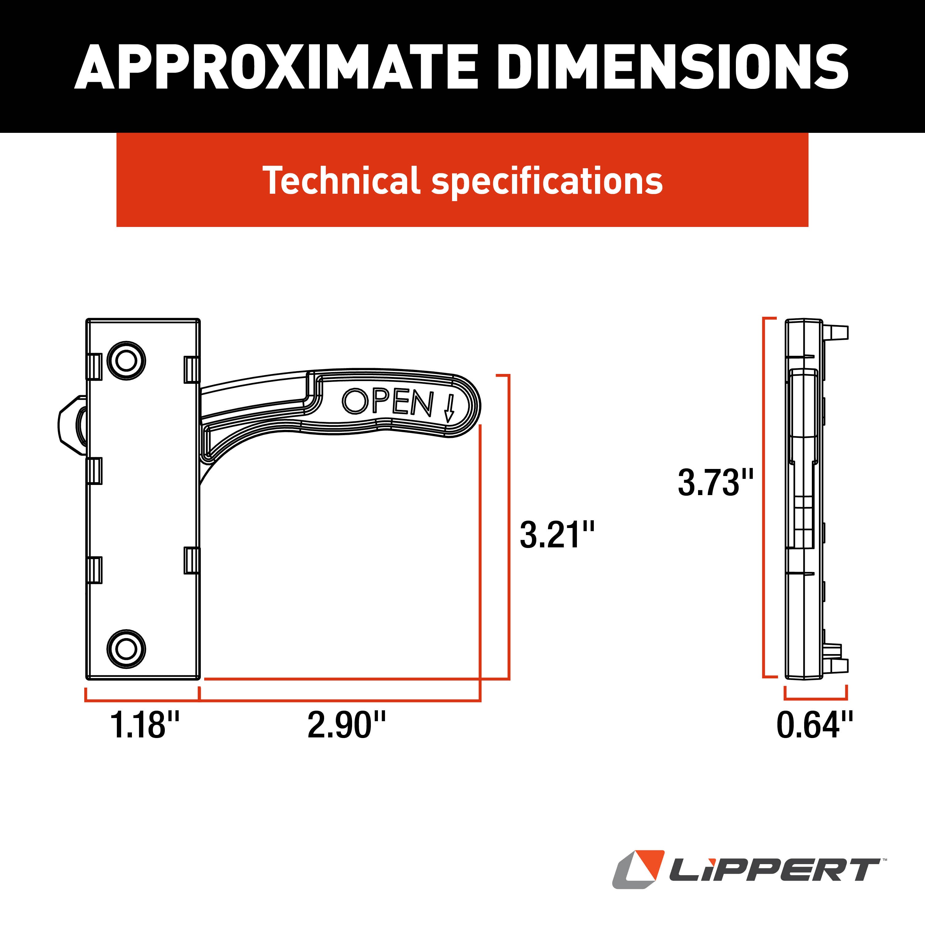 Lippert Rv Entry Screen Door Latch - Right #201471 - Image 2