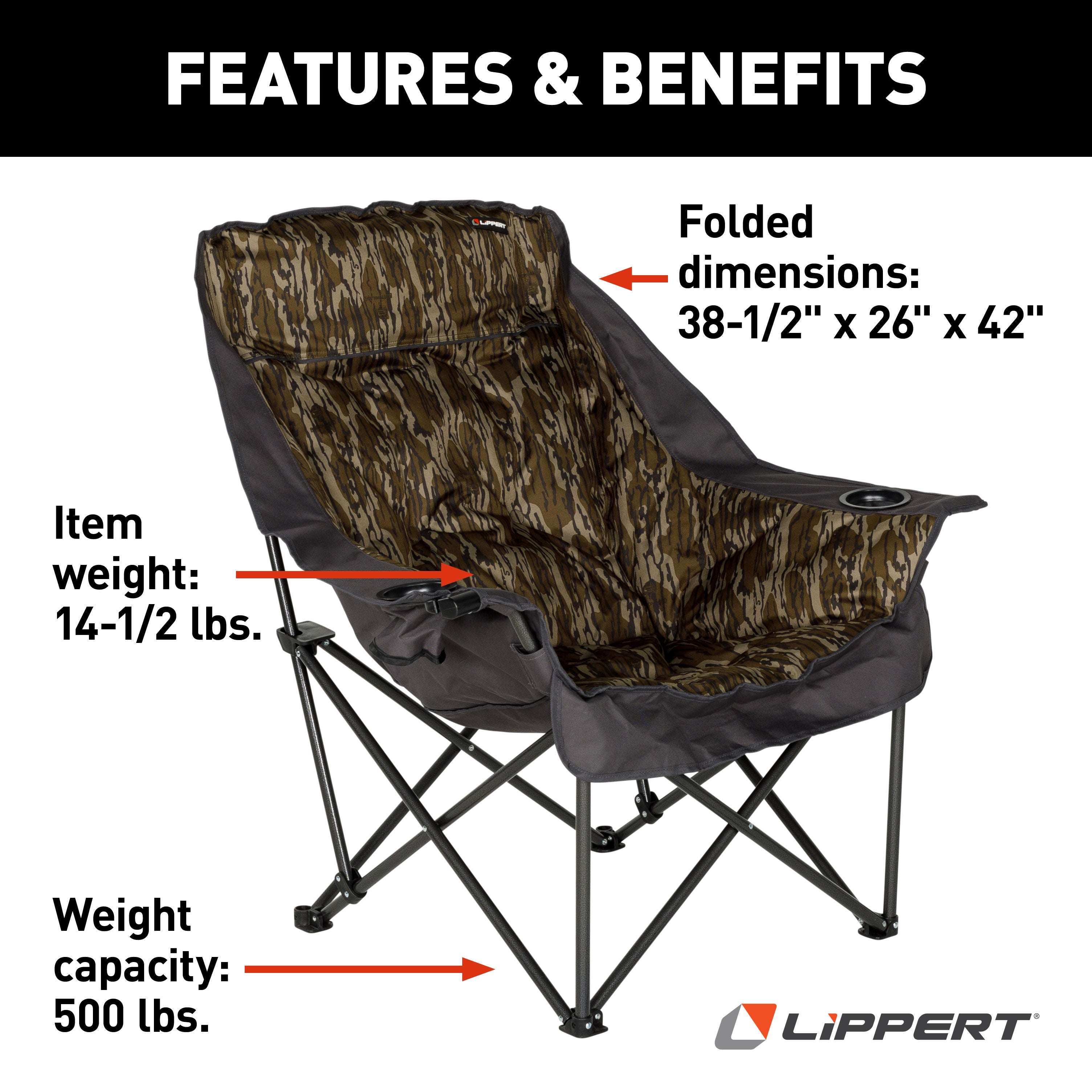 Lippert Big Bear Chair - Mossy Oak Original Bottomland Camo #2023053730 - Image 2