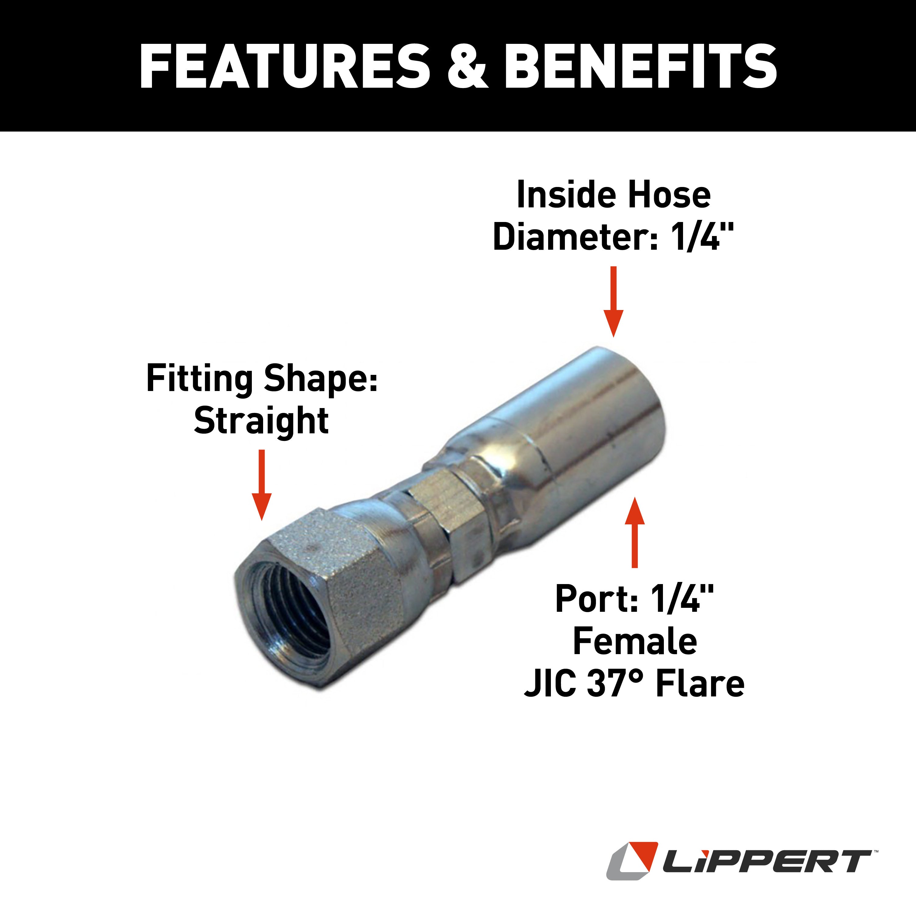 Lippert Level Up Hydraulic Hose End Fitting (Jic) - Crimp-On Coupling #138416 - Image 3